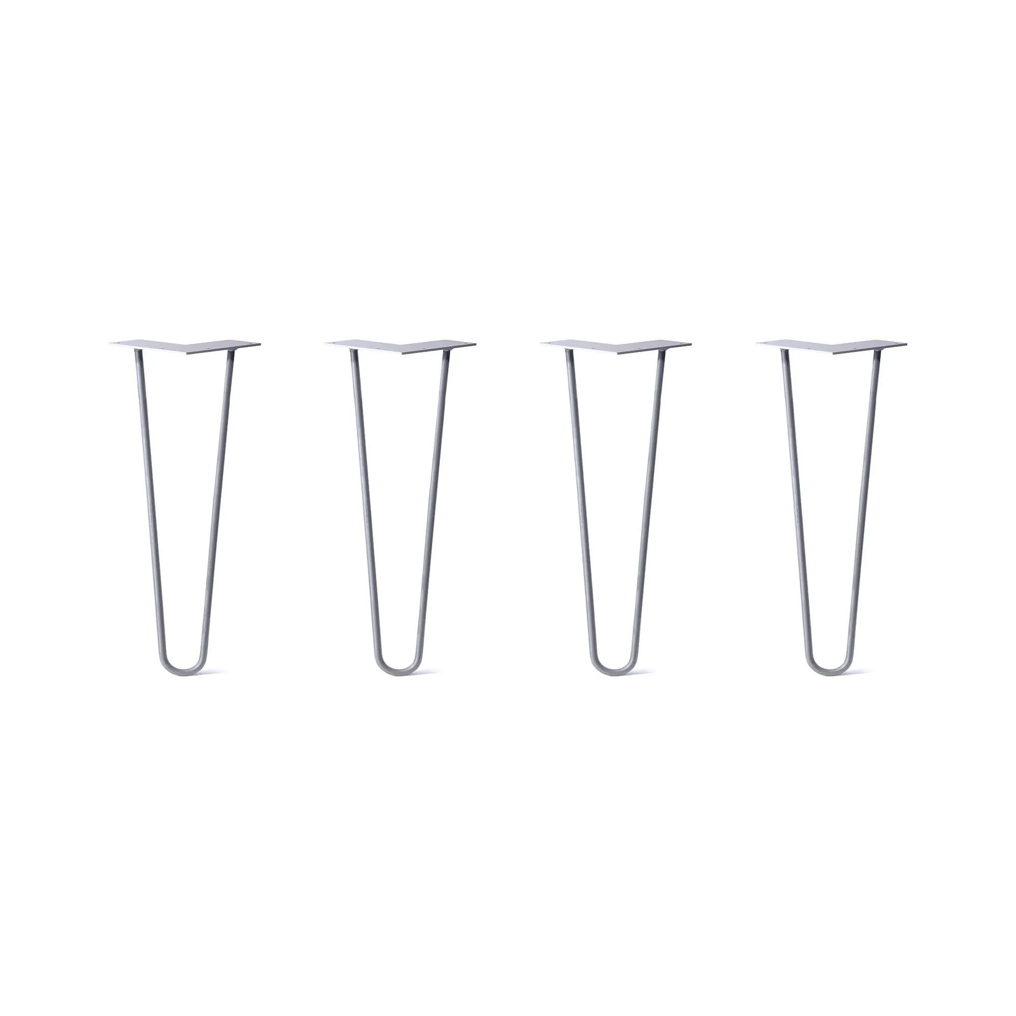 Hairpin Legs Set of 4, 2-Rod Design - Grey Powder Coated Finish