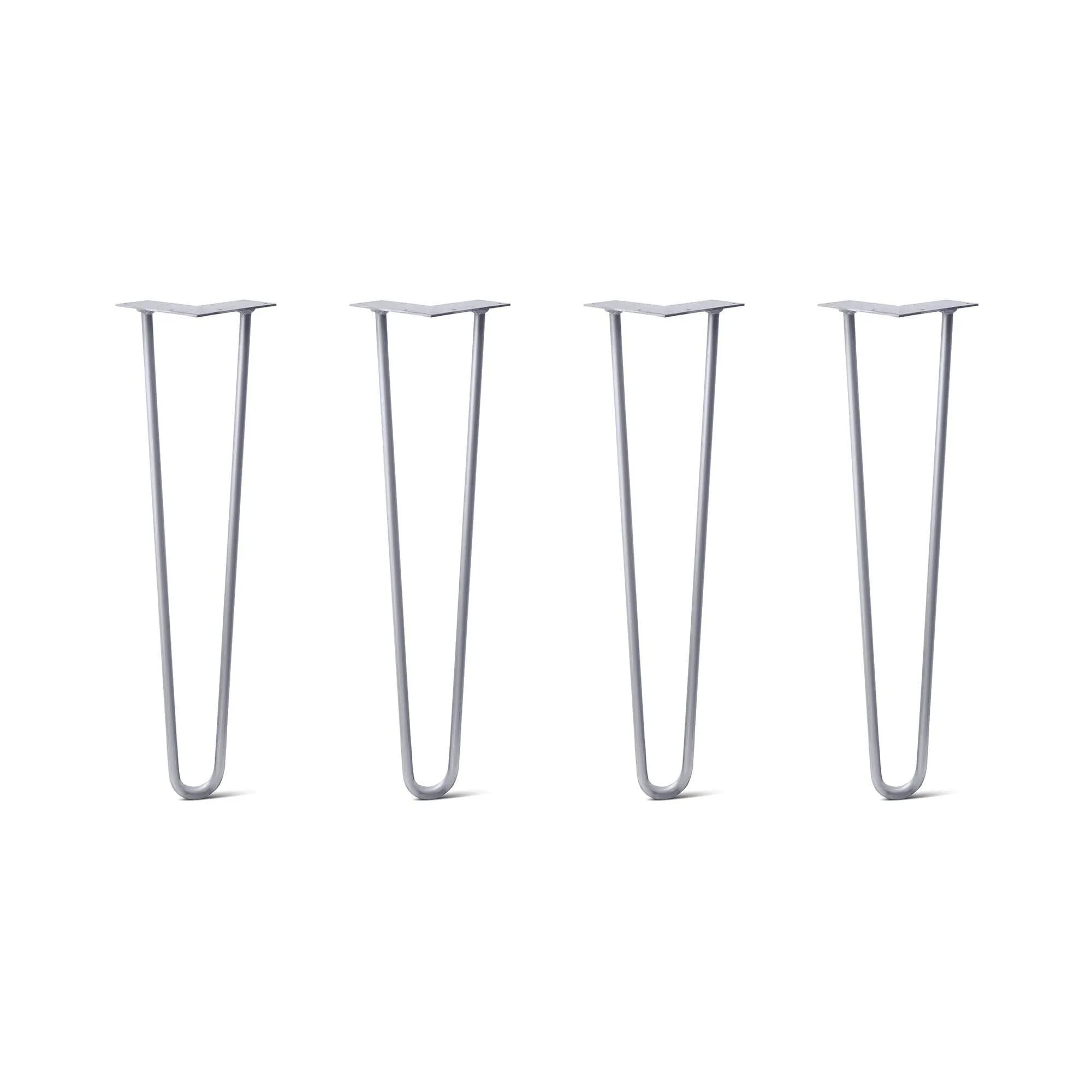 Hairpin Legs Set of 4, 2-Rod Design - Grey Powder Coated Finish