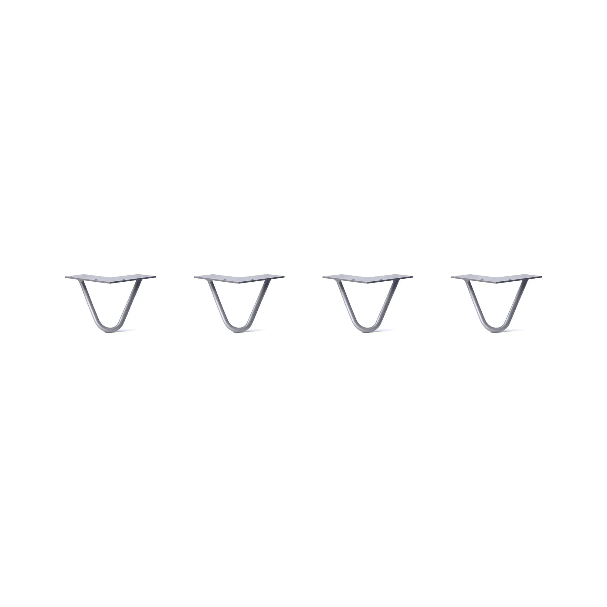 Hairpin Legs Set of 4, 2-Rod Design - Grey Powder Coated Finish
