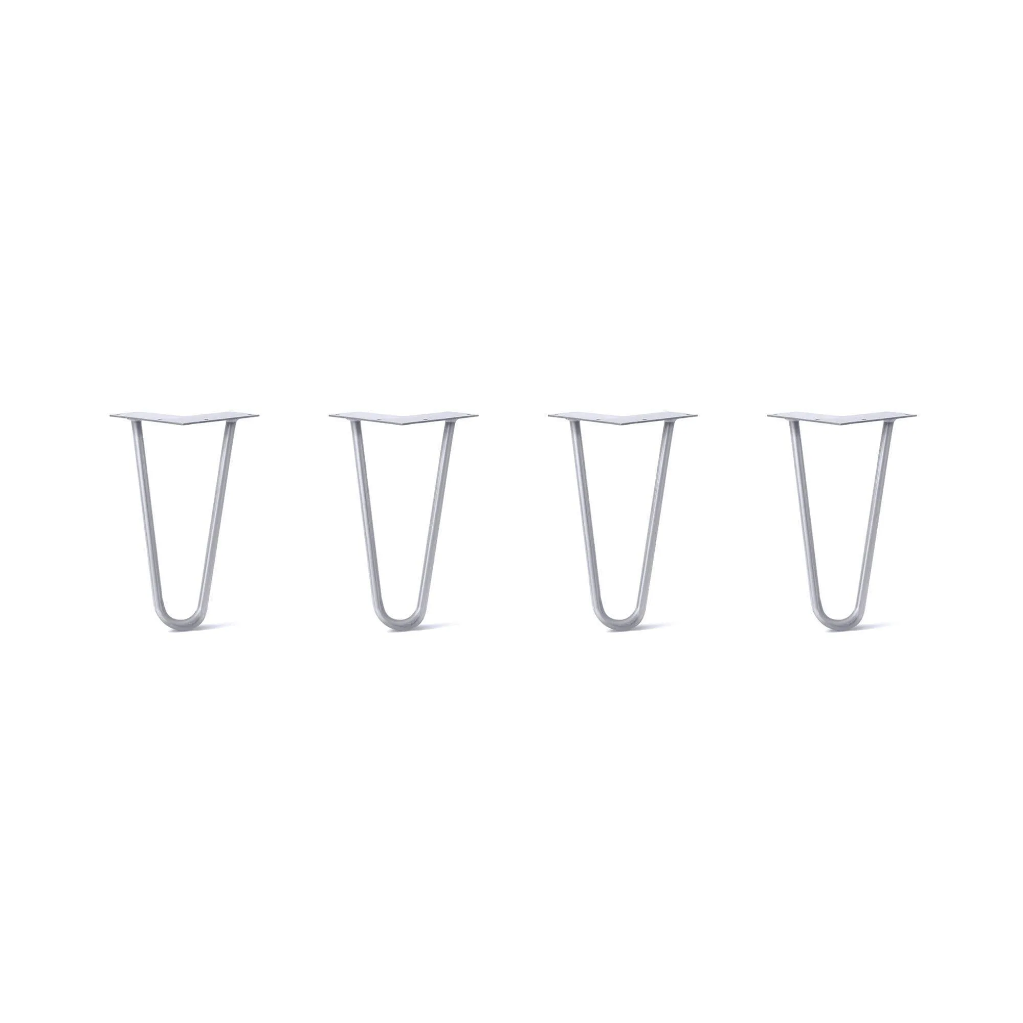 Hairpin Legs Set of 4, 2-Rod Design - Grey Powder Coated Finish