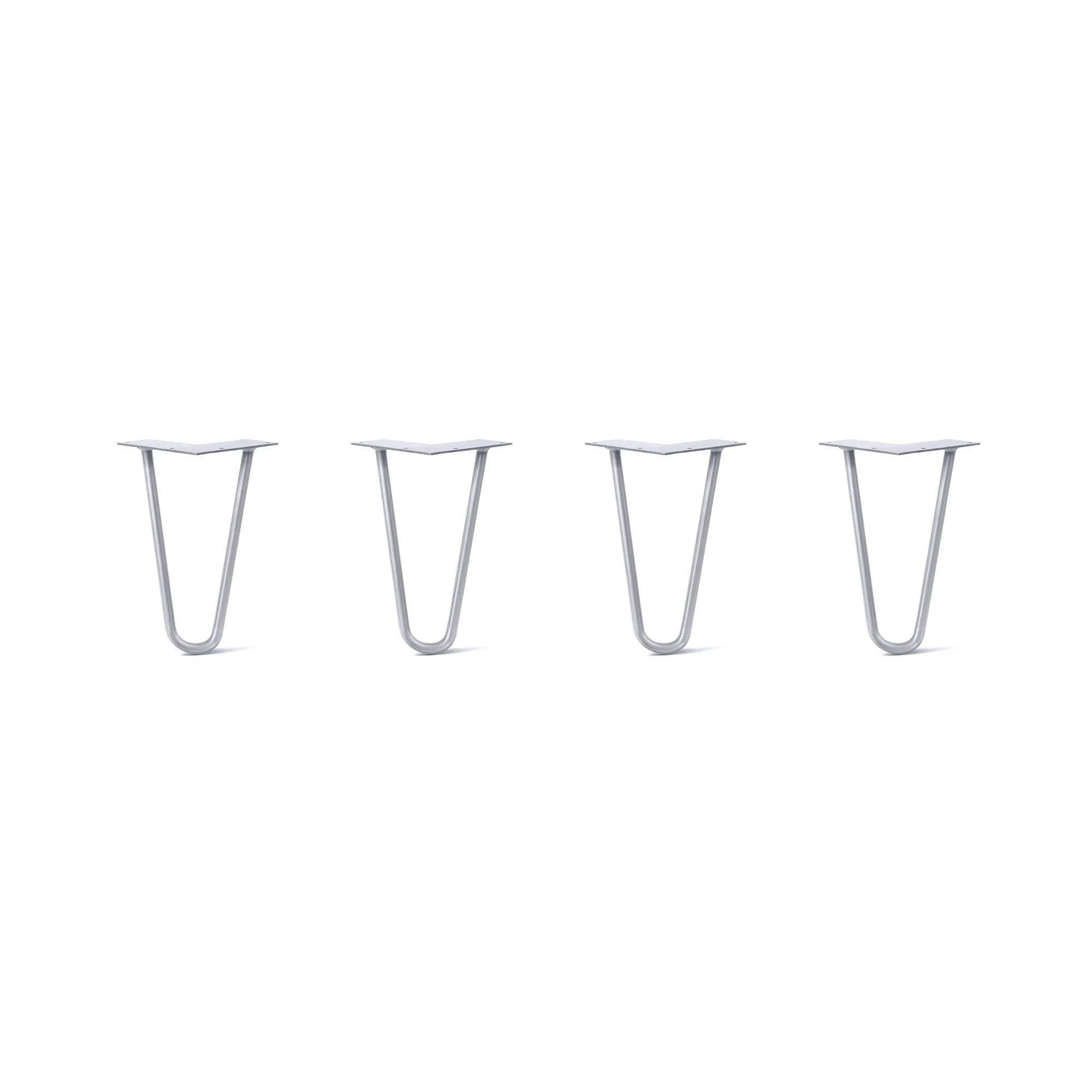 Hairpin Legs Set of 4, 2-Rod Design - Grey Powder Coated Finish