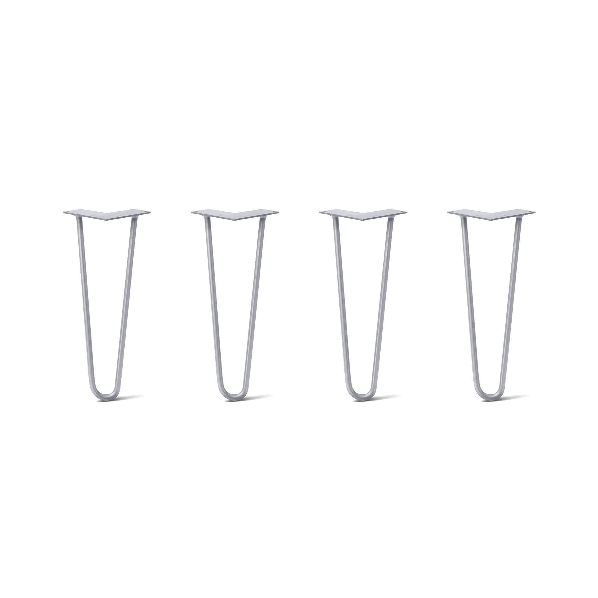 Hairpin Legs Set of 4, 2-Rod Design - Grey Powder Coated Finish