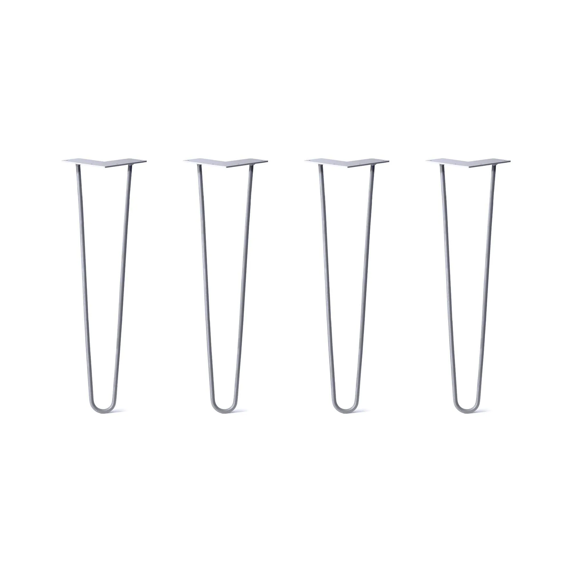 Hairpin Legs Set of 4, 2-Rod Design - Grey Powder Coated Finish