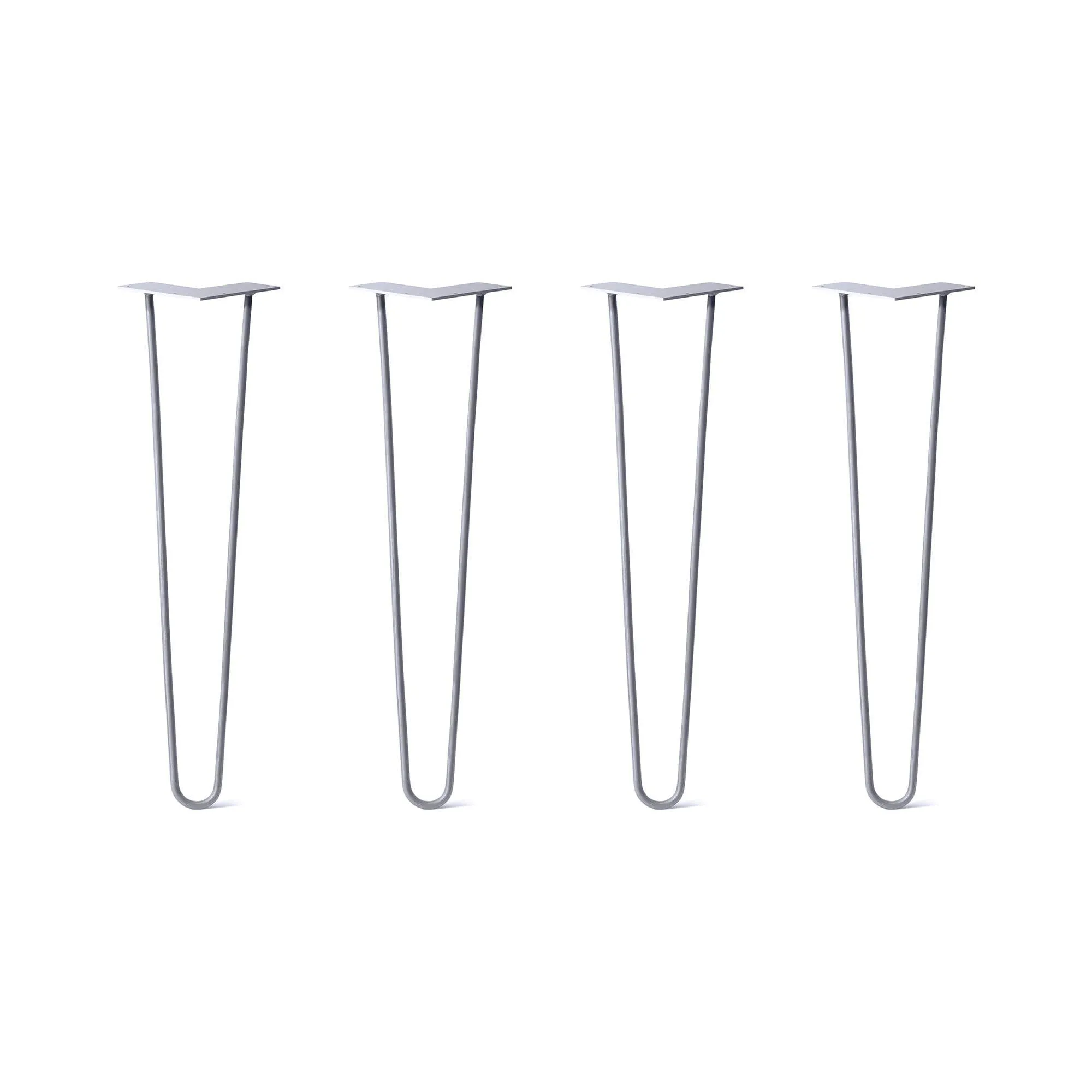 Hairpin Legs Set of 4, 2-Rod Design - Grey Powder Coated Finish