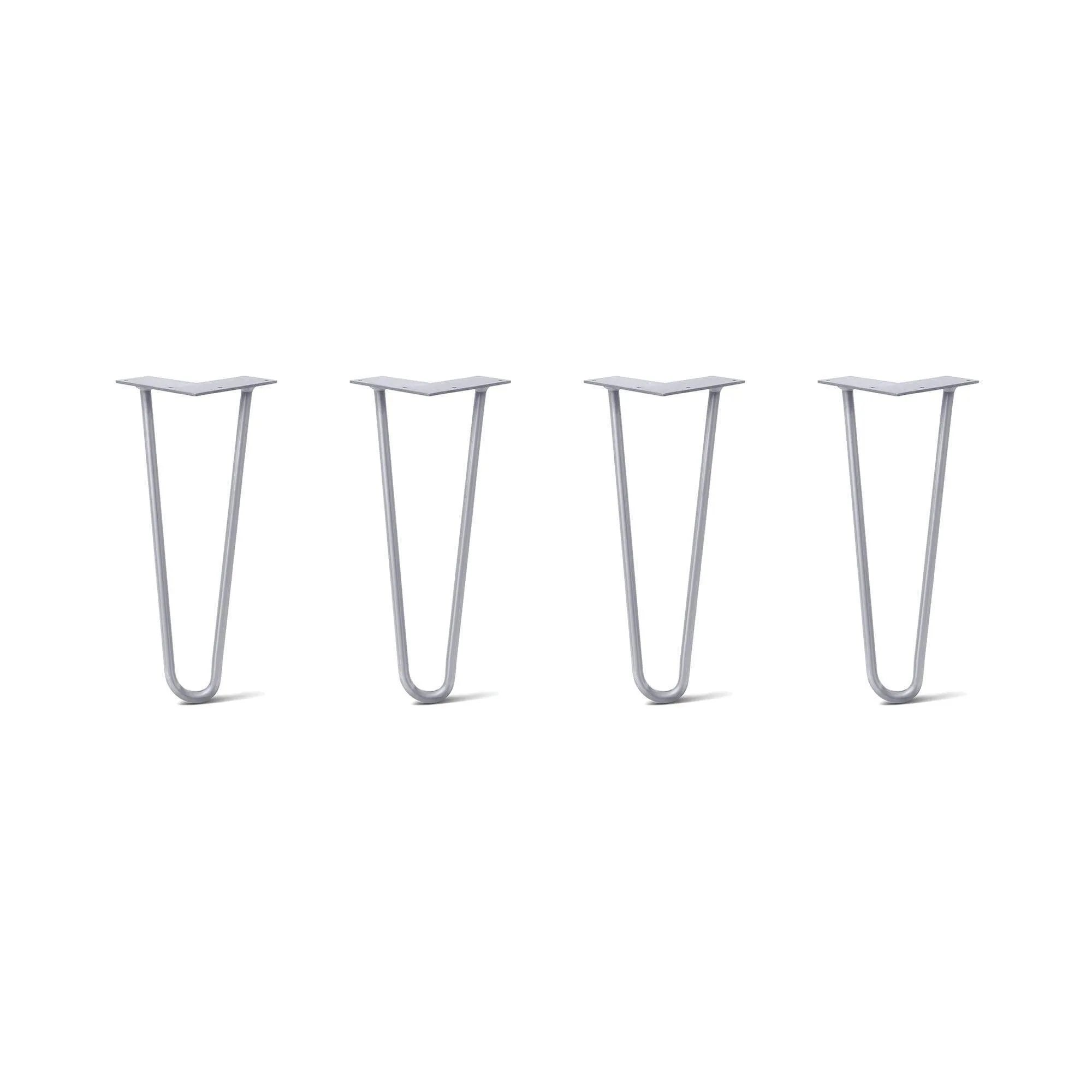 Hairpin Legs Set of 4, 2-Rod Design - Grey Powder Coated Finish