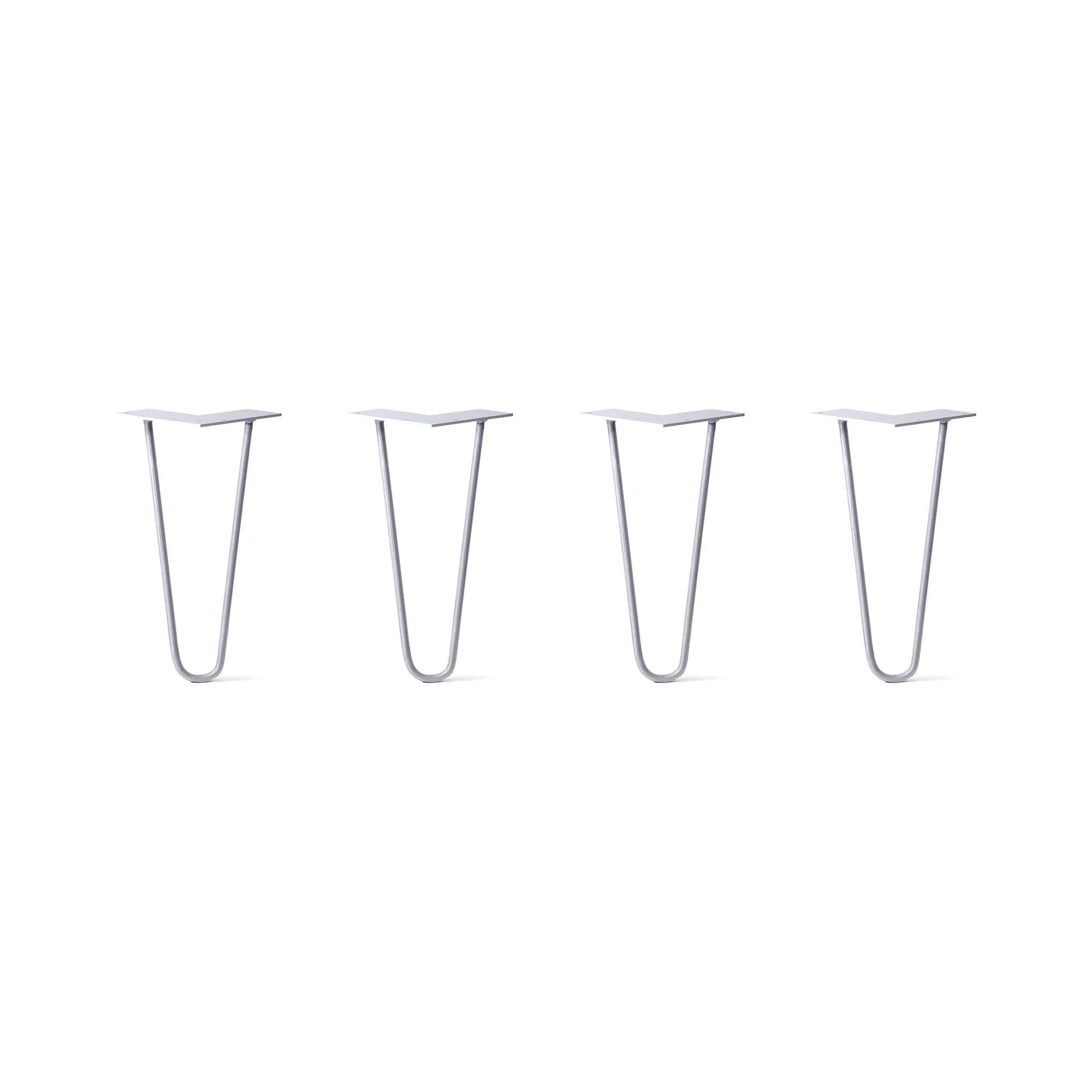 Hairpin Legs Set of 4, 2-Rod Design - Grey Powder Coated Finish