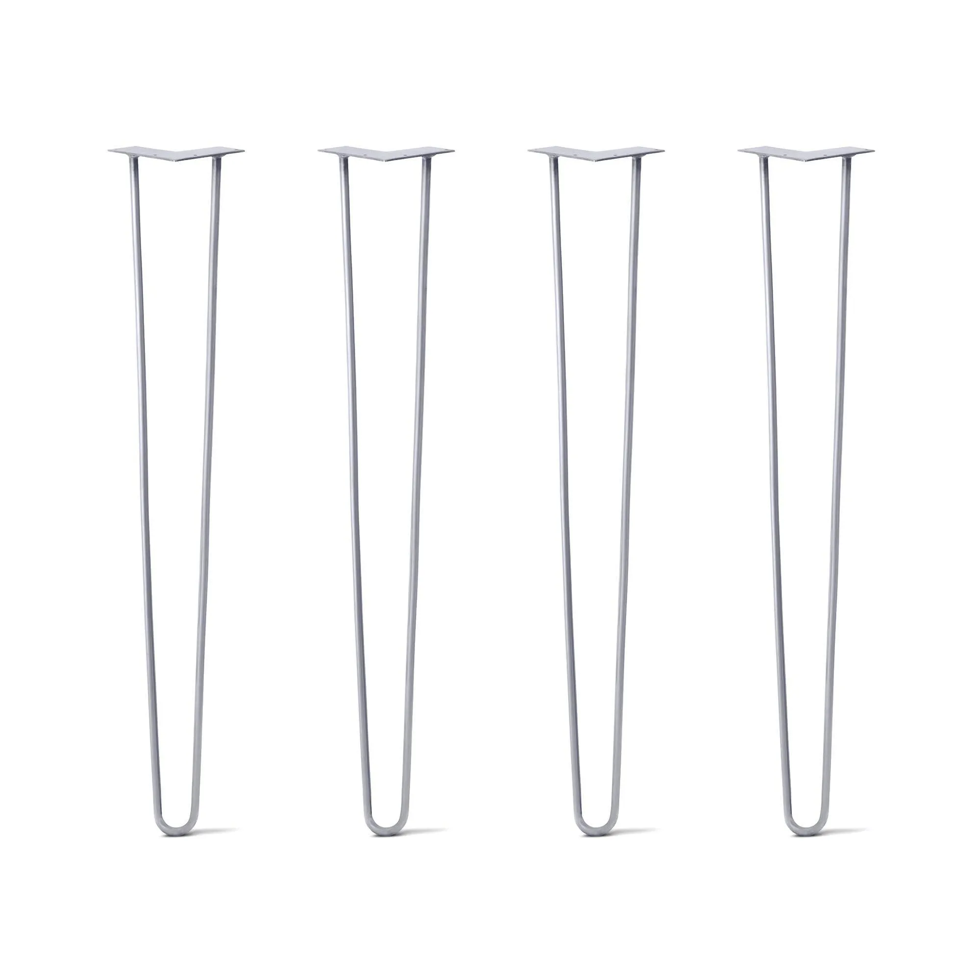 Hairpin Legs Set of 4, 2-Rod Design - Grey Powder Coated Finish