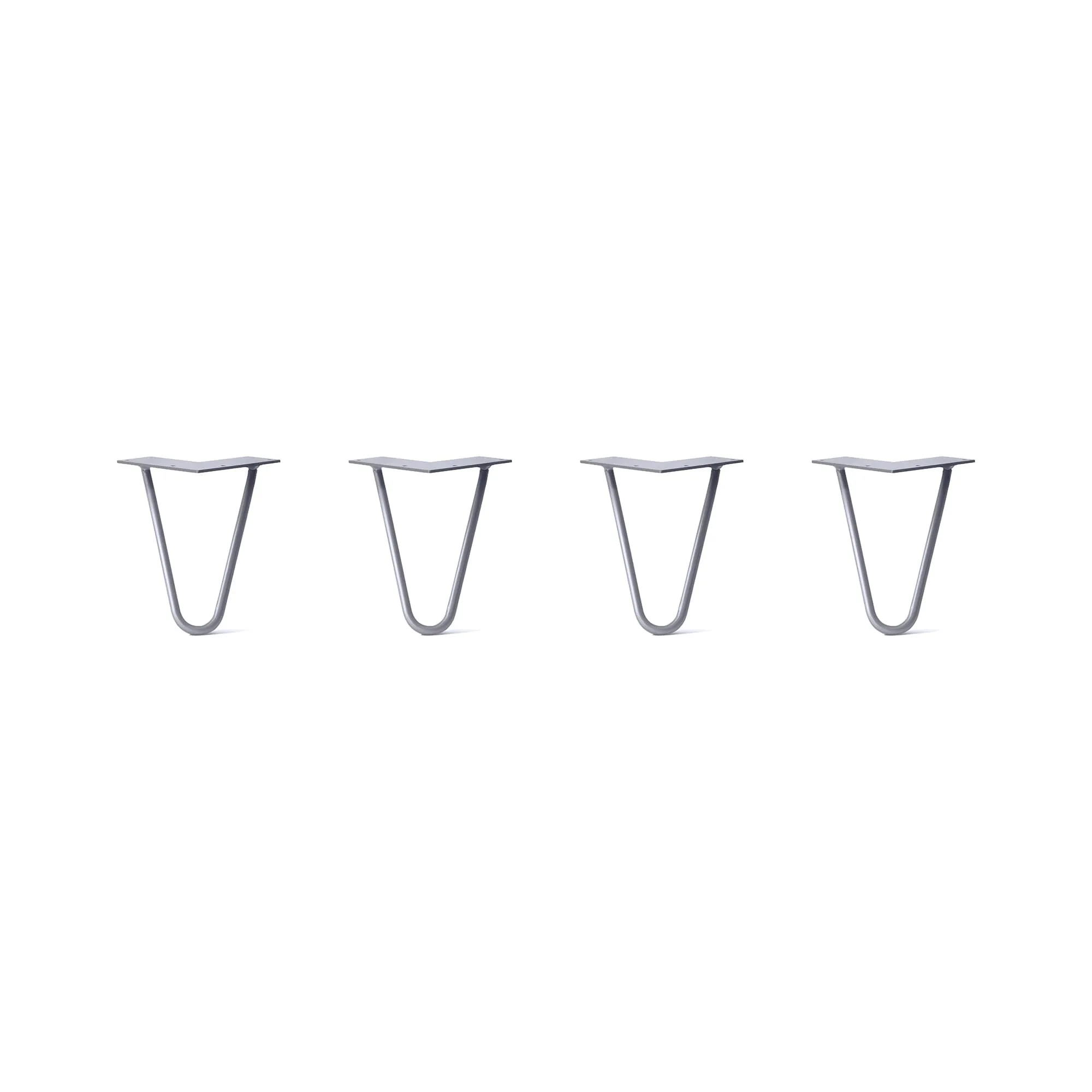 Hairpin Legs Set of 4, 2-Rod Design - Grey Powder Coated Finish