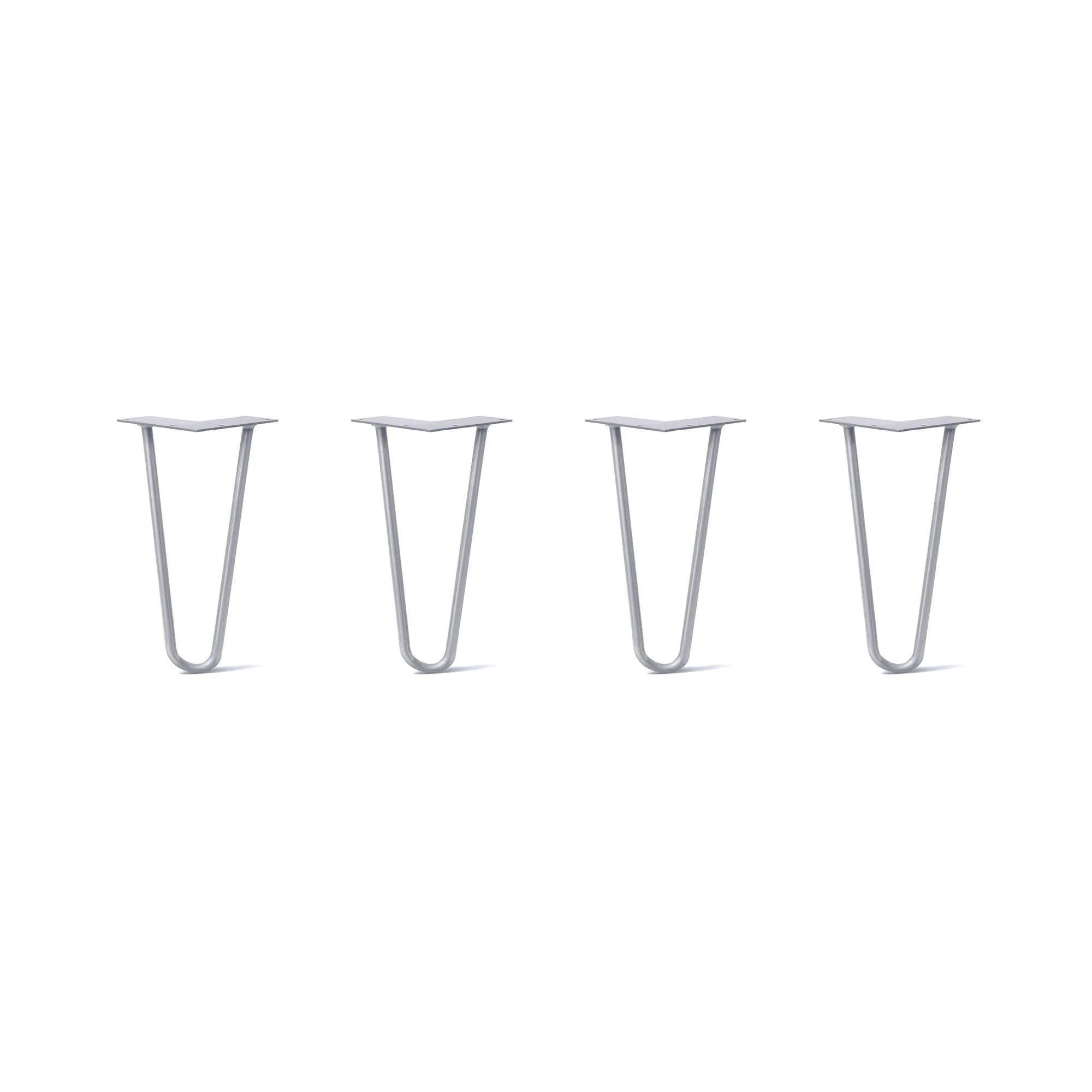Hairpin Legs Set of 4, 2-Rod Design - Grey Powder Coated Finish