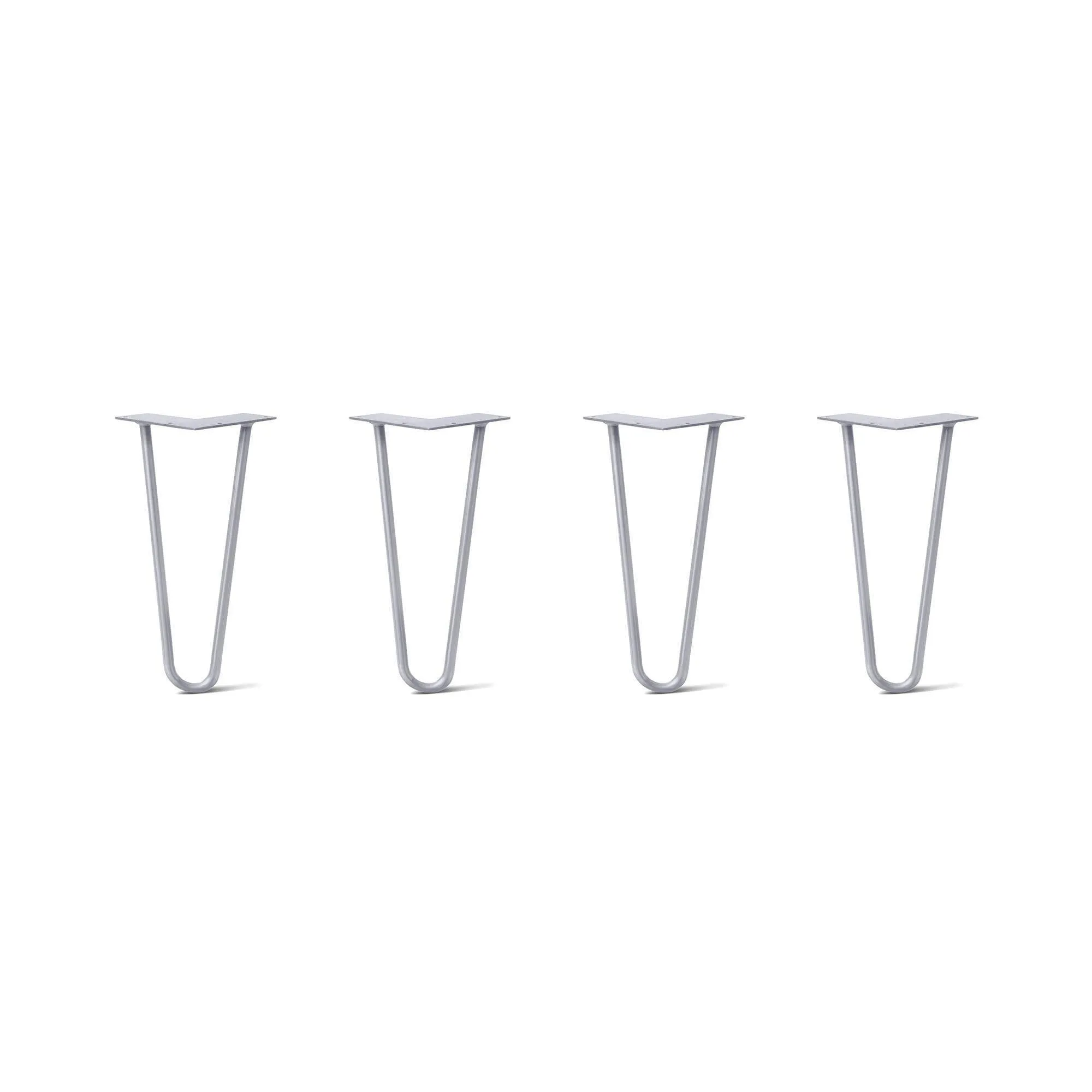 Hairpin Legs Set of 4, 2-Rod Design - Grey Powder Coated Finish