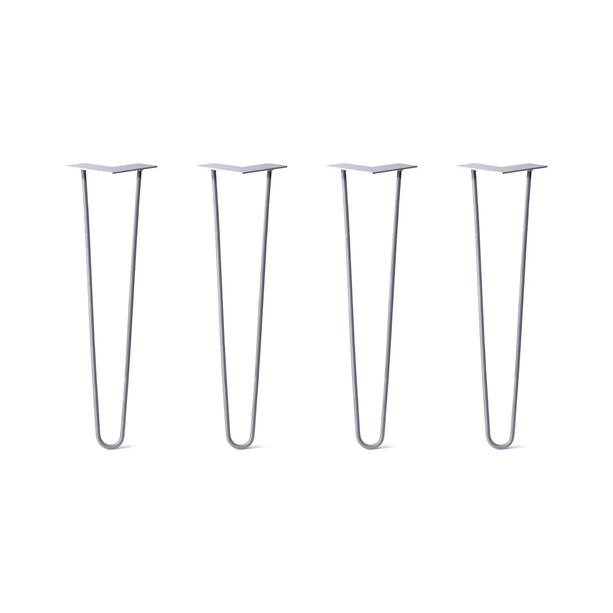 Hairpin Legs Set of 4, 2-Rod Design - Grey Powder Coated Finish
