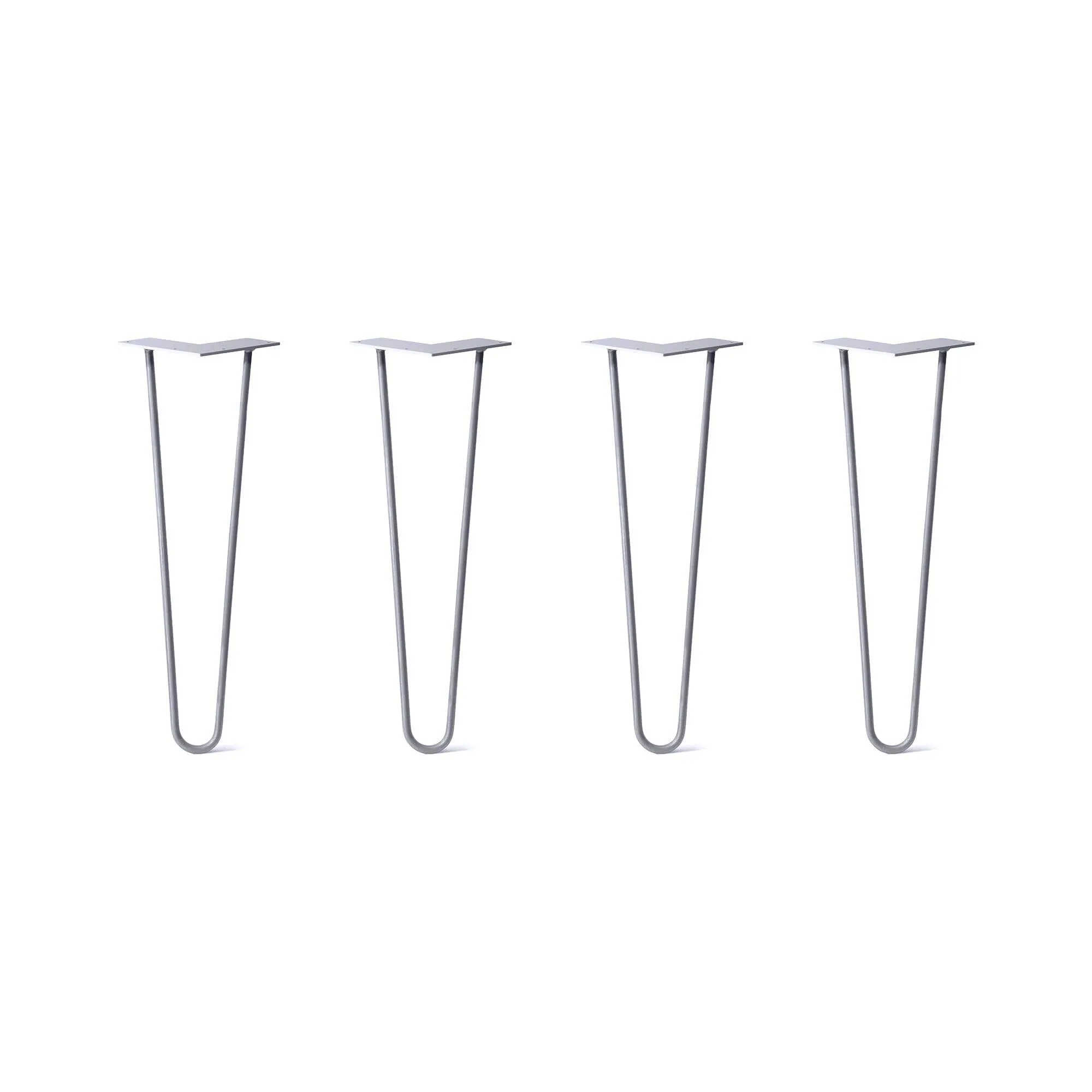 Hairpin Legs Set of 4, 2-Rod Design - Grey Powder Coated Finish