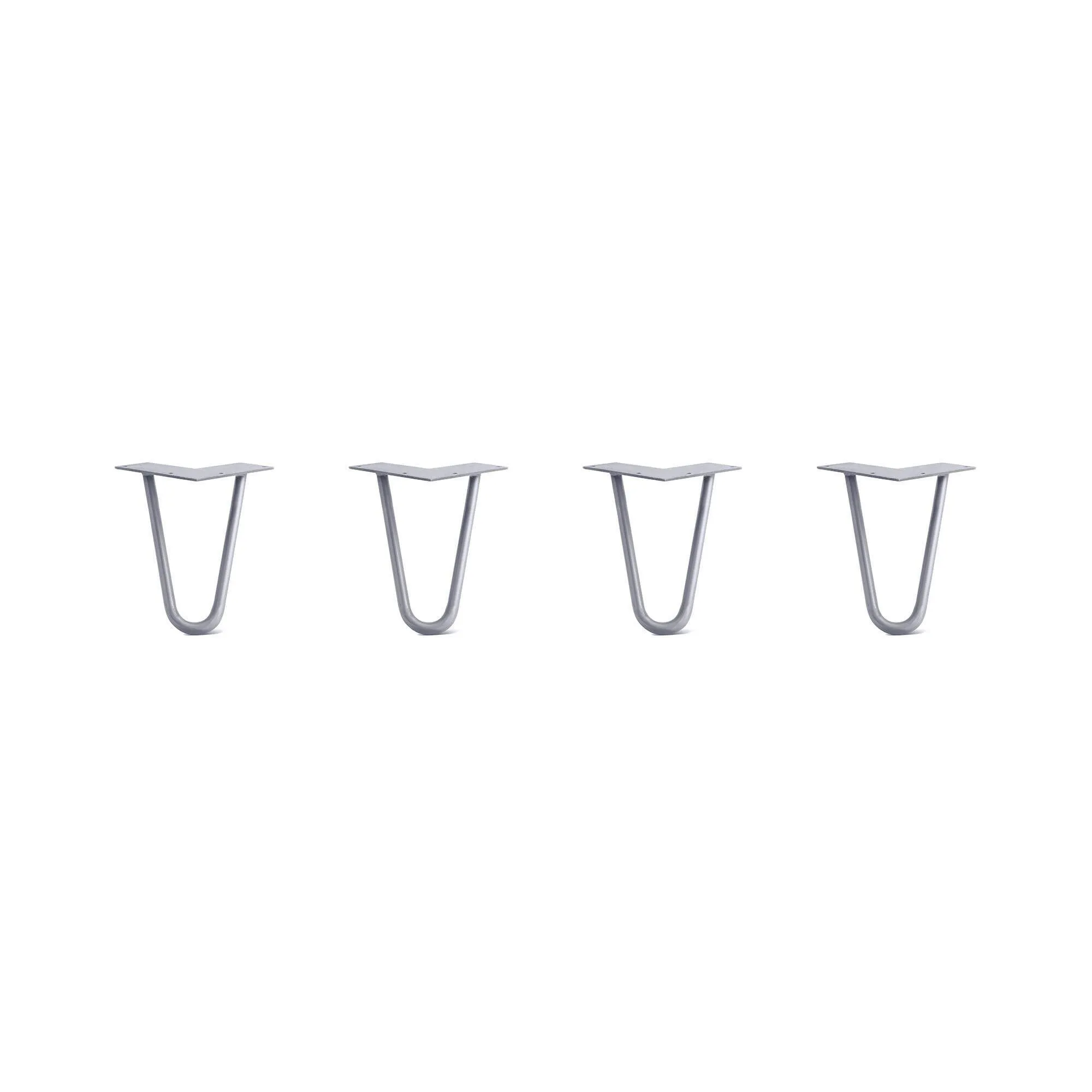 Hairpin Legs Set of 4, 2-Rod Design - Grey Powder Coated Finish