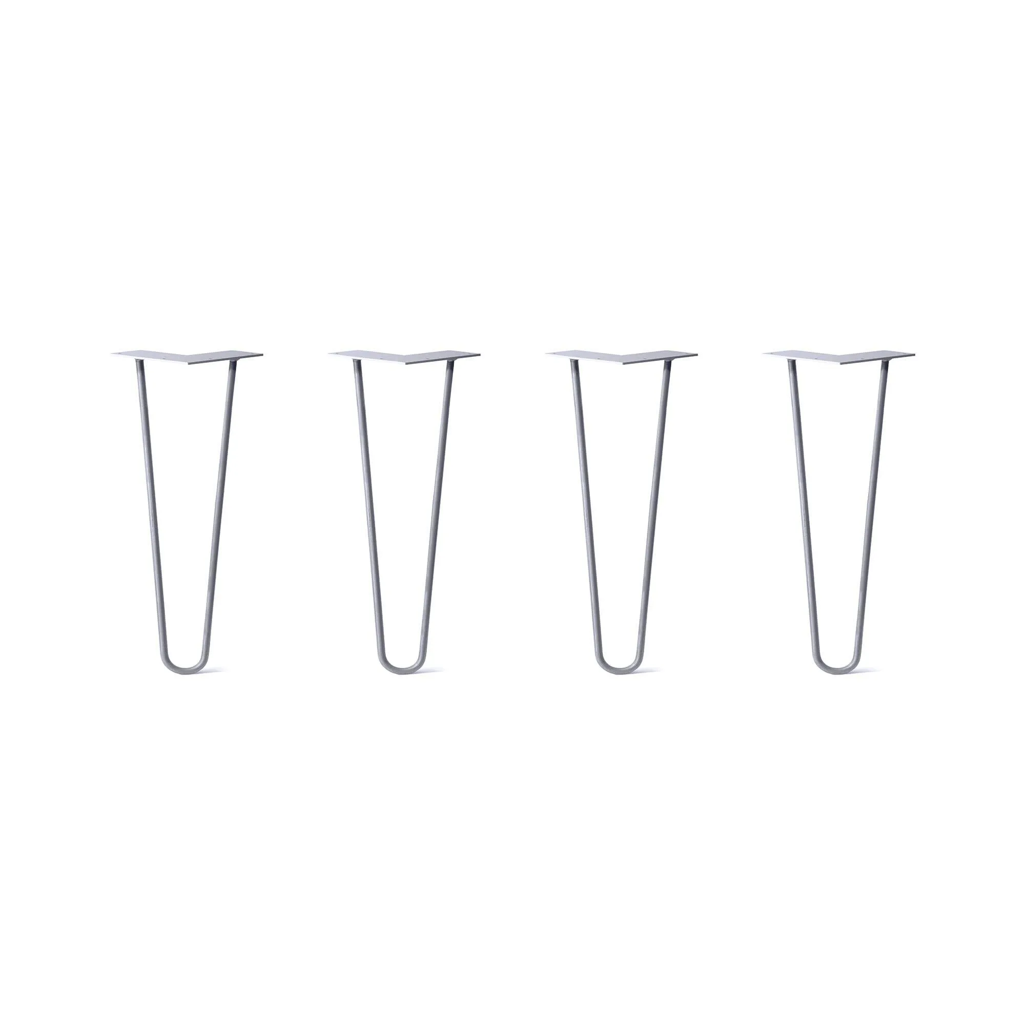 Hairpin Legs Set of 4, 2-Rod Design - Grey Powder Coated Finish