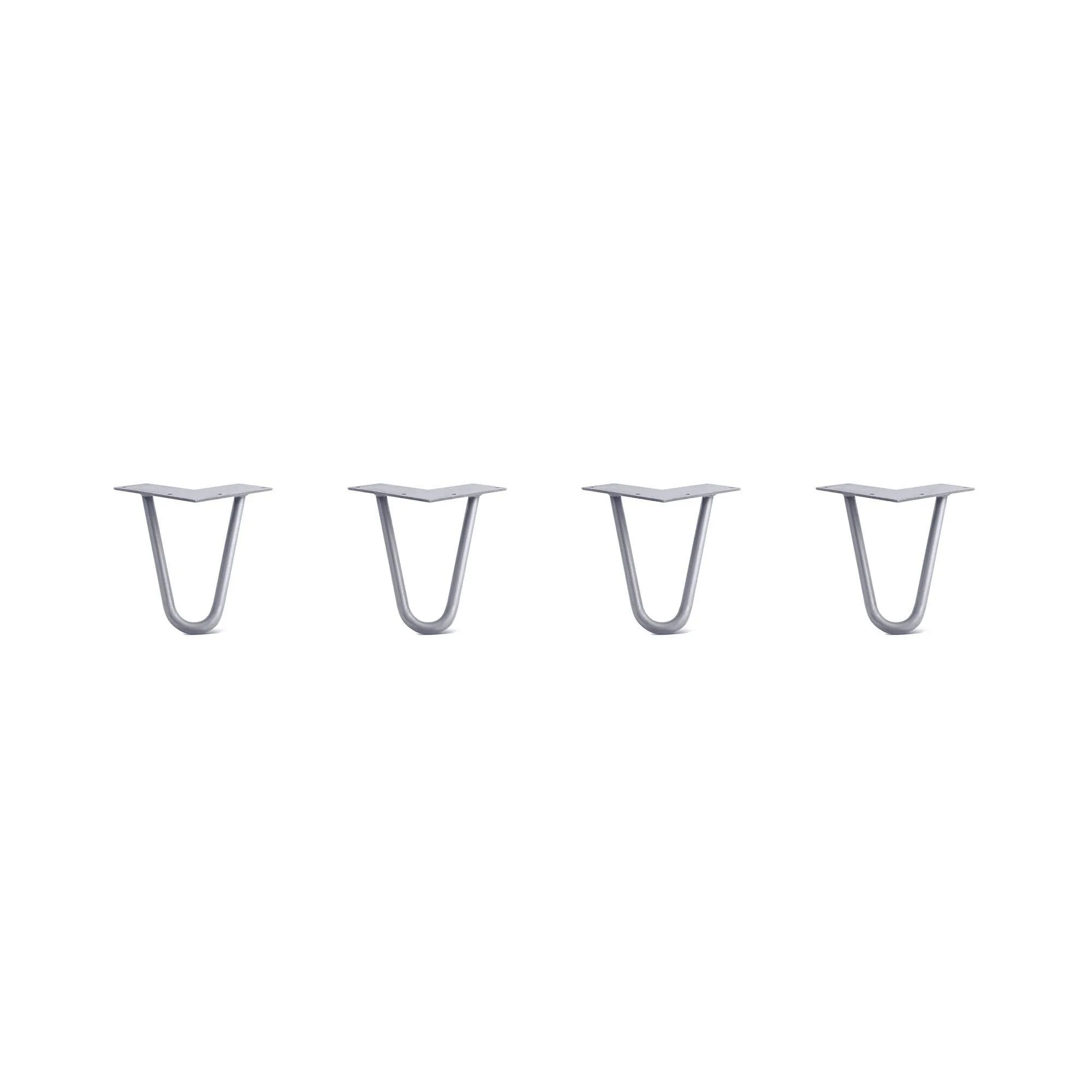 Hairpin Legs Set of 4, 2-Rod Design - Grey Powder Coated Finish