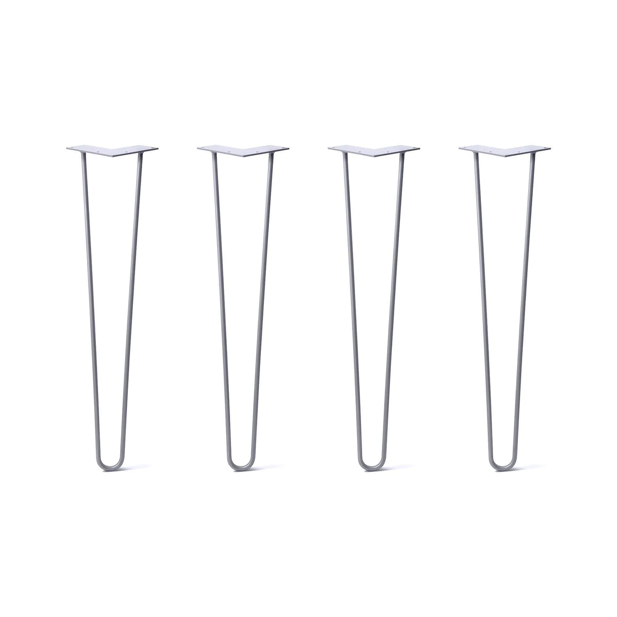 Hairpin Legs Set of 4, 2-Rod Design - Grey Powder Coated Finish