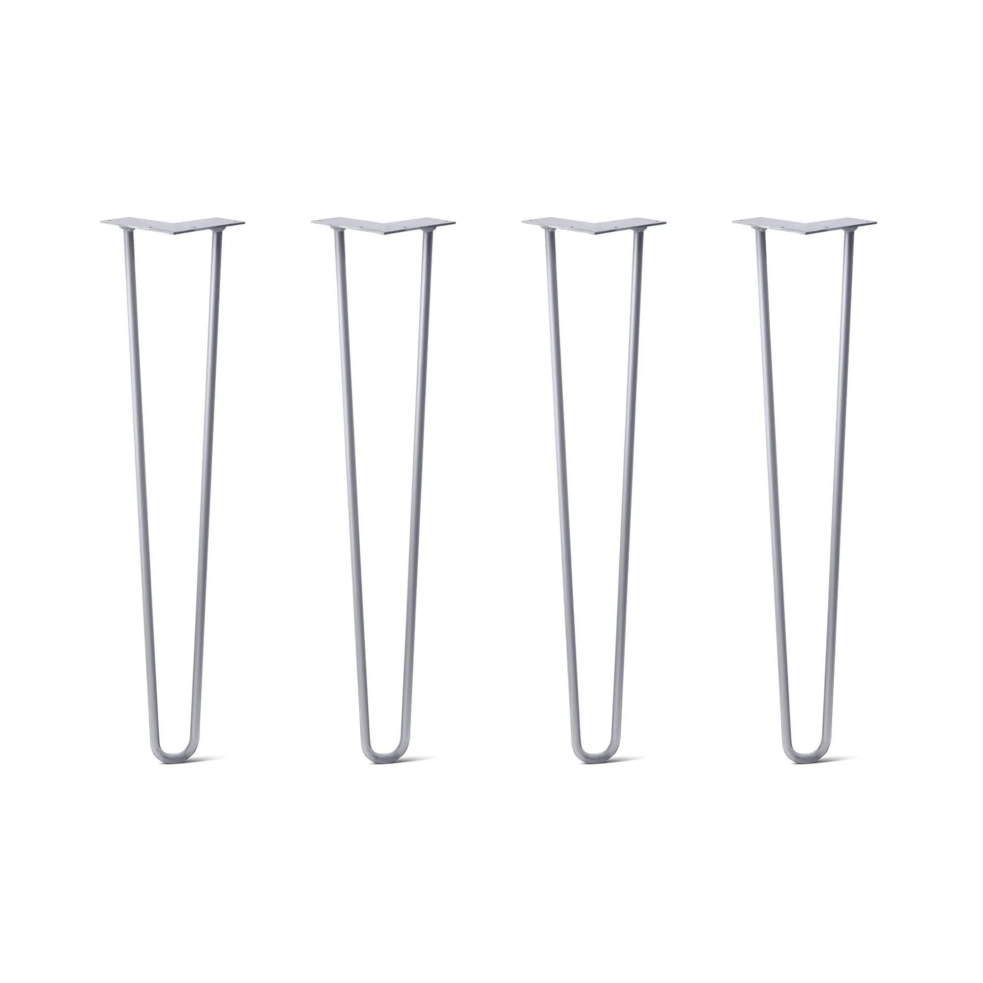 Hairpin Legs Set of 4, 2-Rod Design - Grey Powder Coated Finish