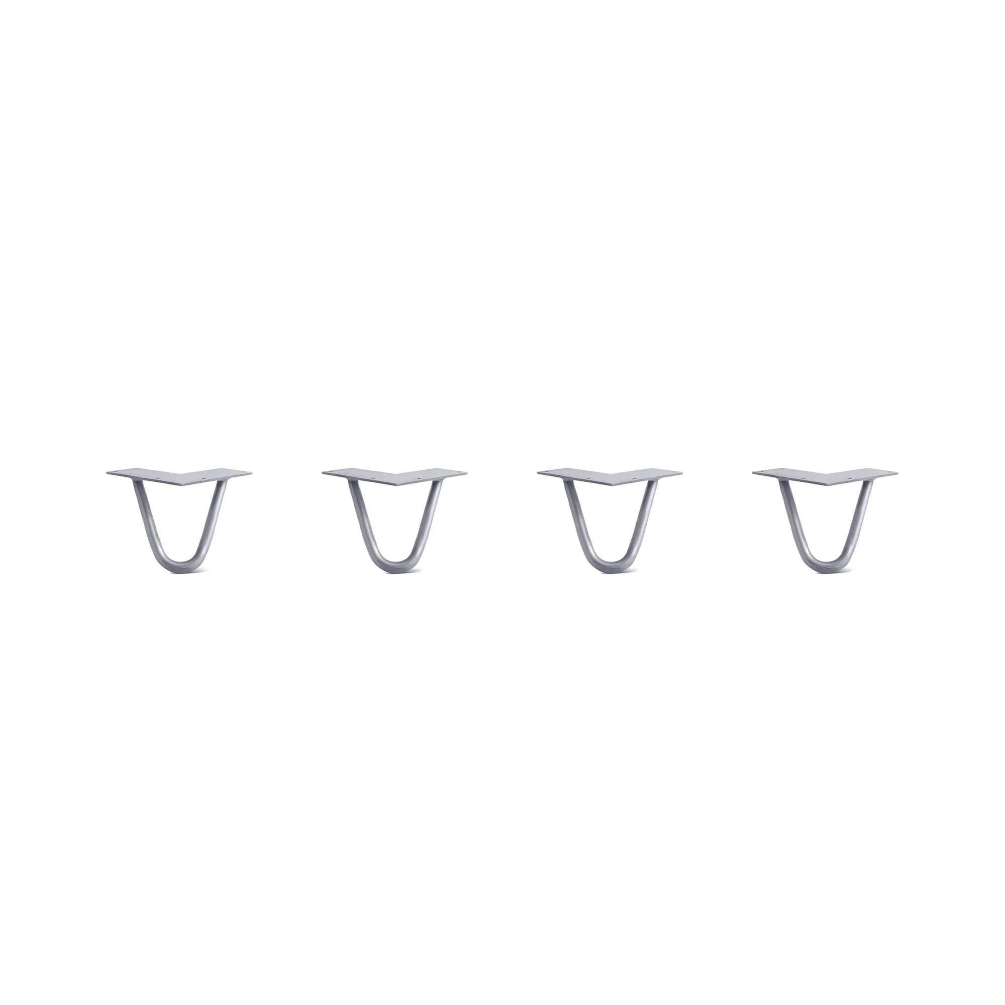Hairpin Legs Set of 4, 2-Rod Design - Grey Powder Coated Finish