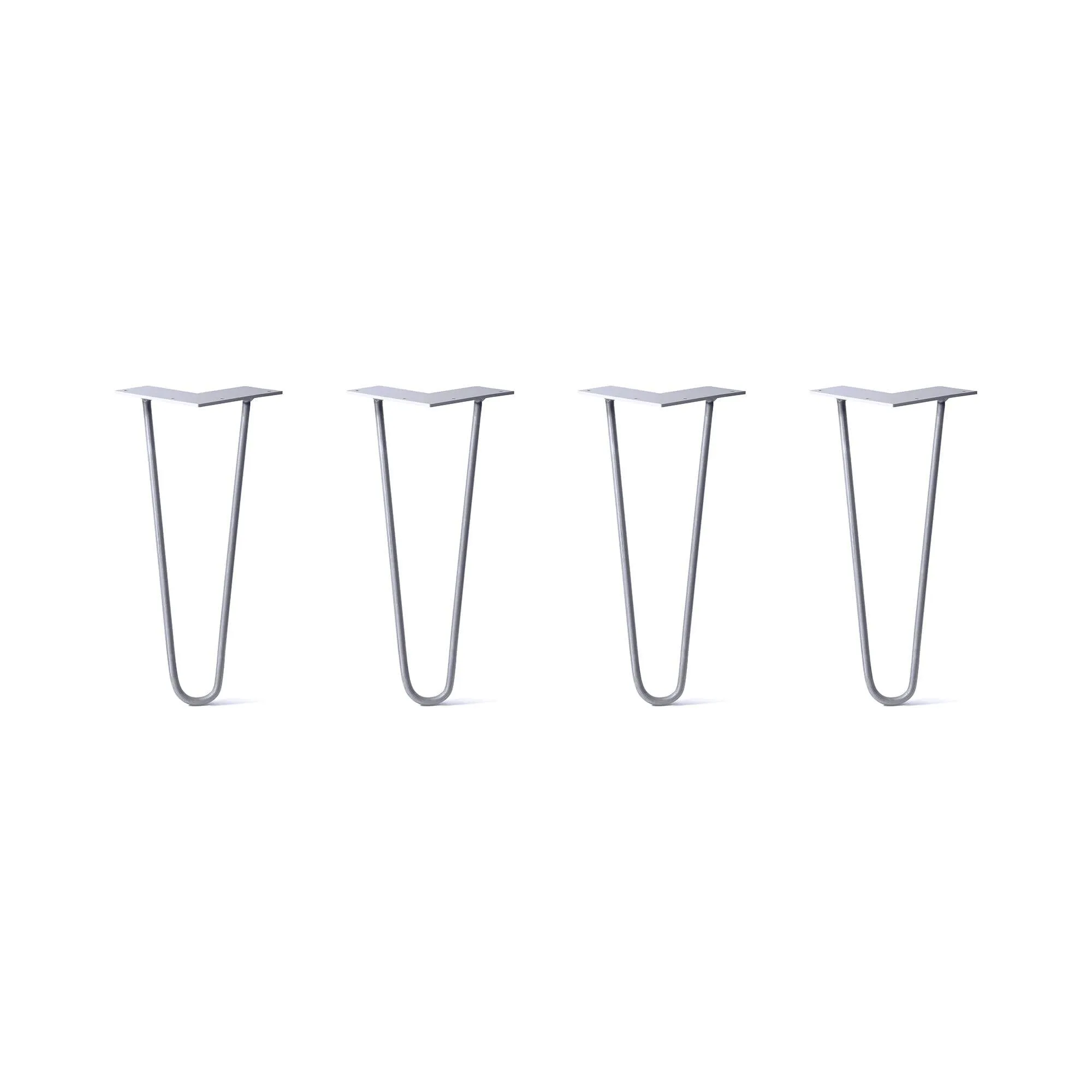 Hairpin Legs Set of 4, 2-Rod Design - Grey Powder Coated Finish