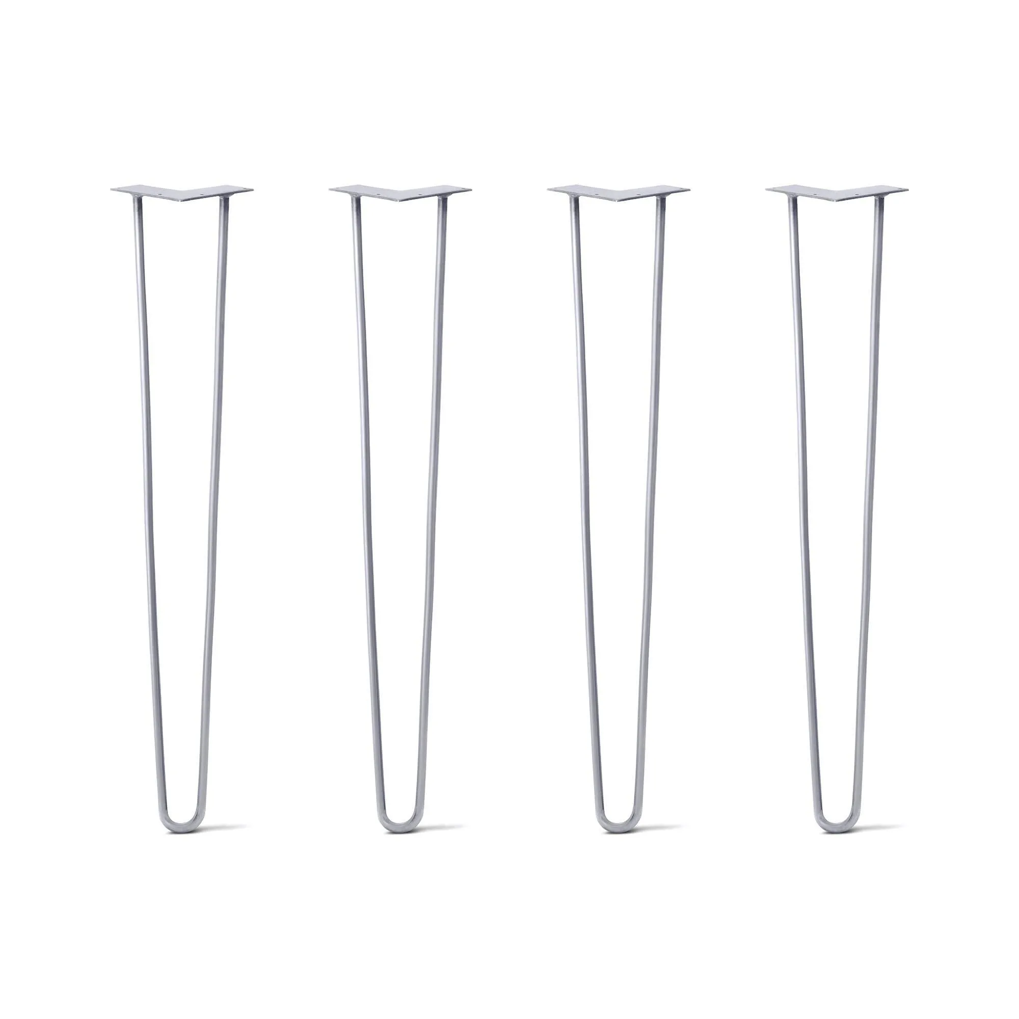 Hairpin Legs Set of 4, 2-Rod Design - Grey Powder Coated Finish