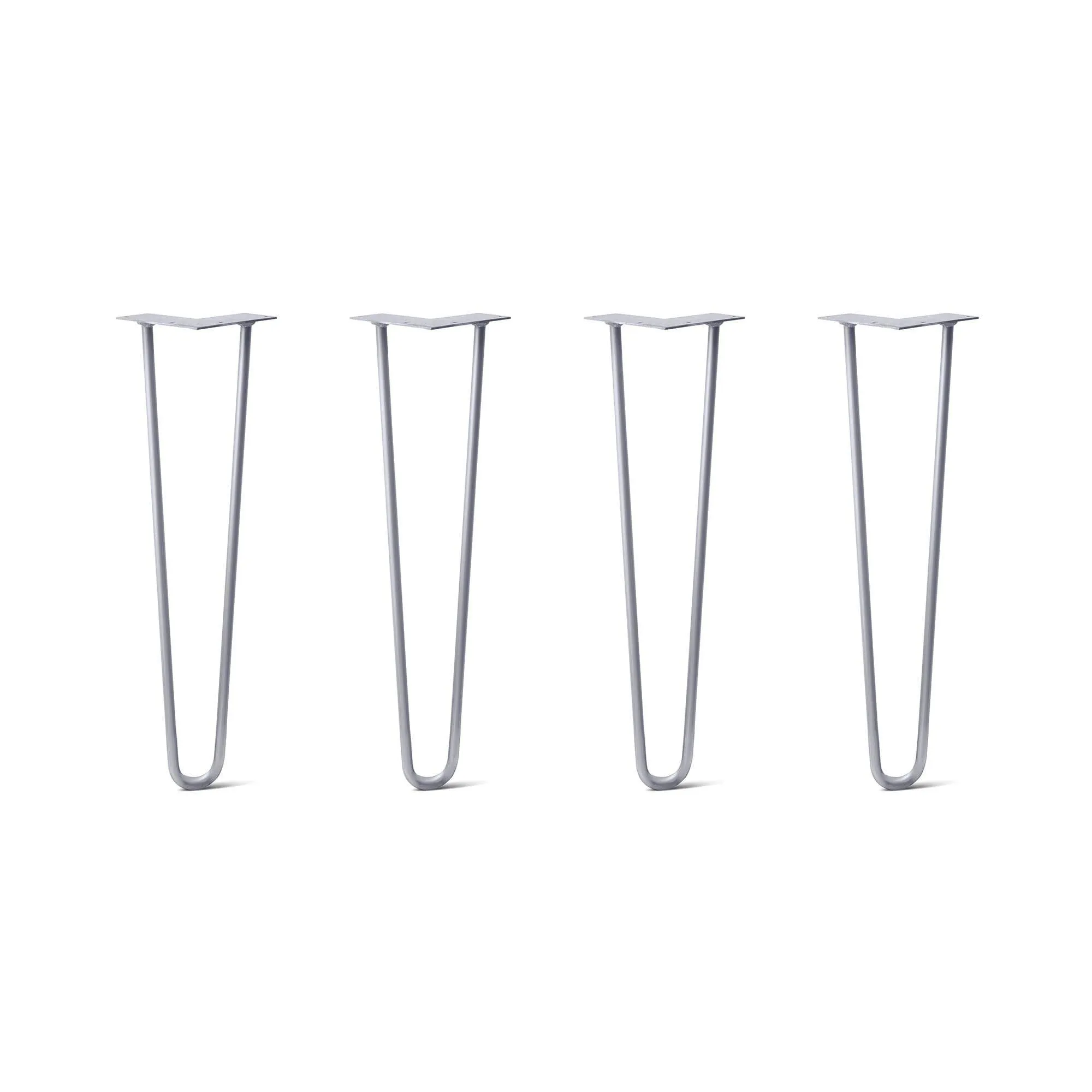 Hairpin Legs Set of 4, 2-Rod Design - Grey Powder Coated Finish