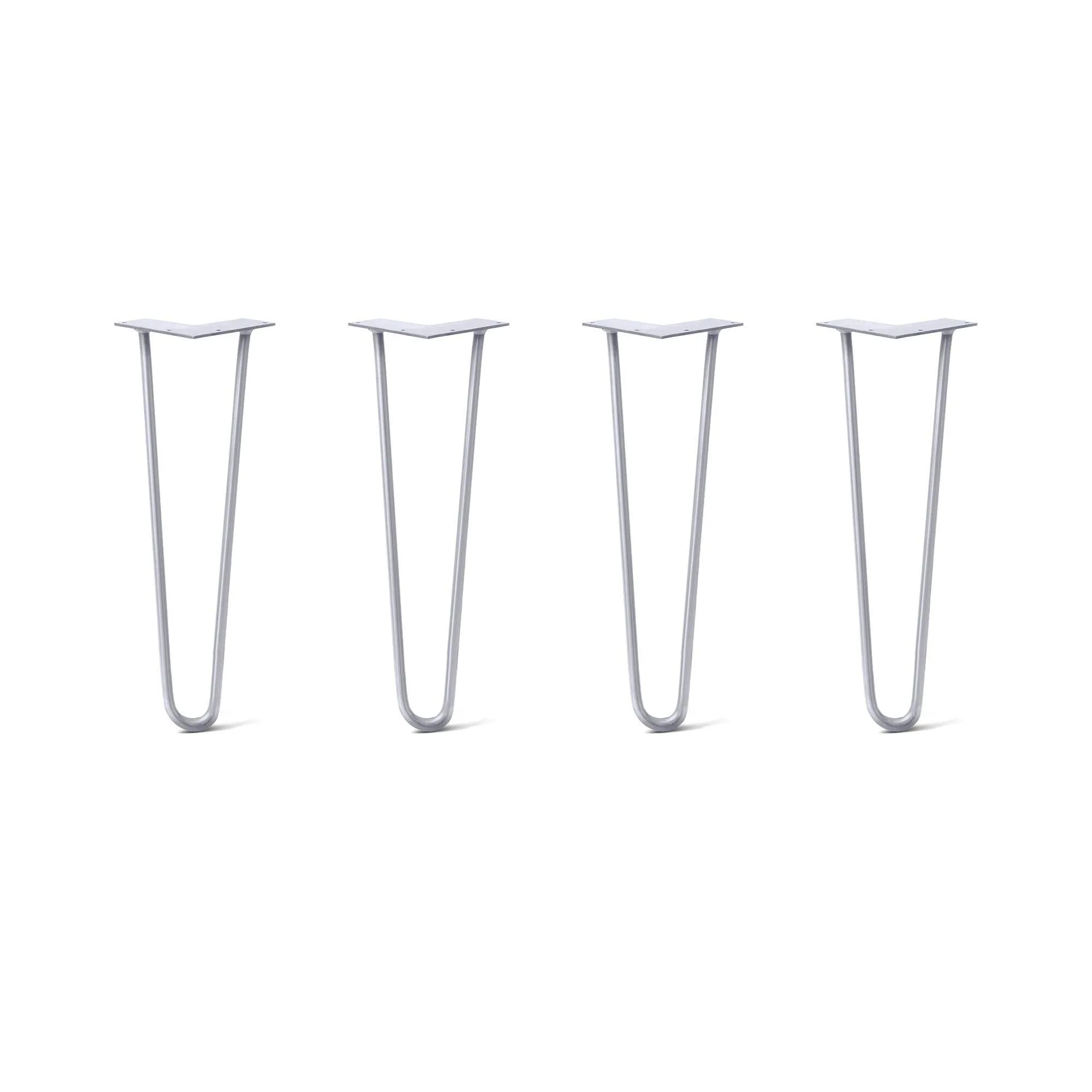 Hairpin Legs Set of 4, 2-Rod Design - Grey Powder Coated Finish