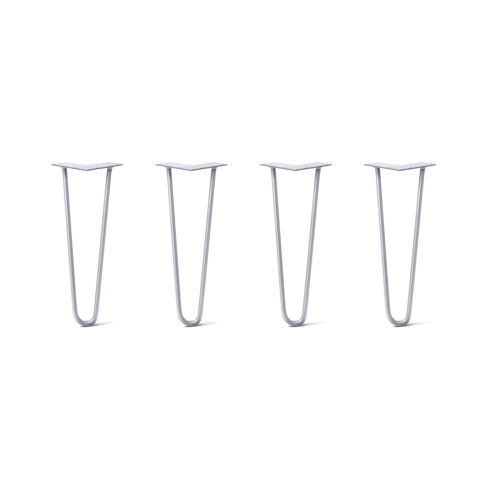 Hairpin Legs Set of 4, 2-Rod Design - Grey Powder Coated Finish
