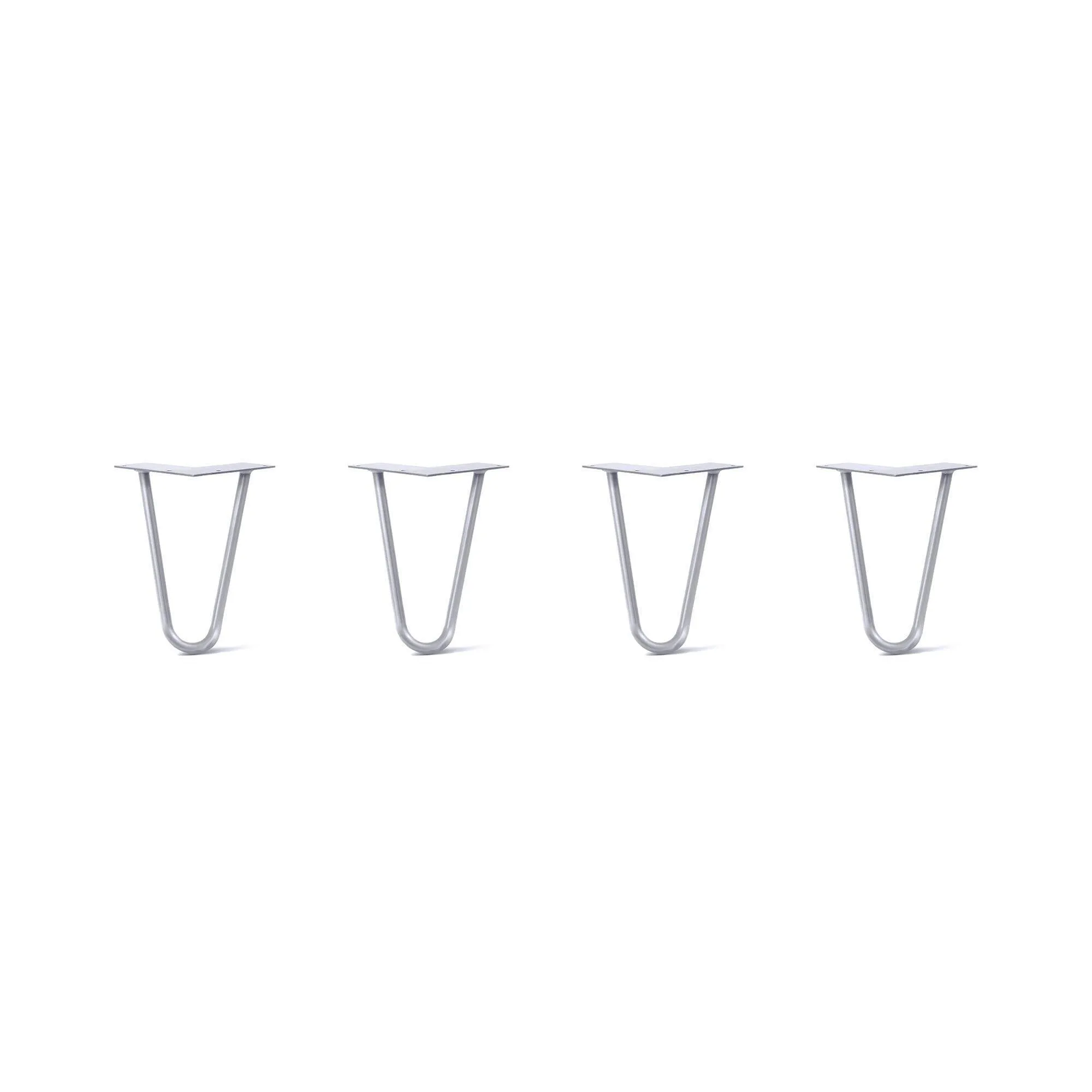 Hairpin Legs Set of 4, 2-Rod Design - Grey Powder Coated Finish