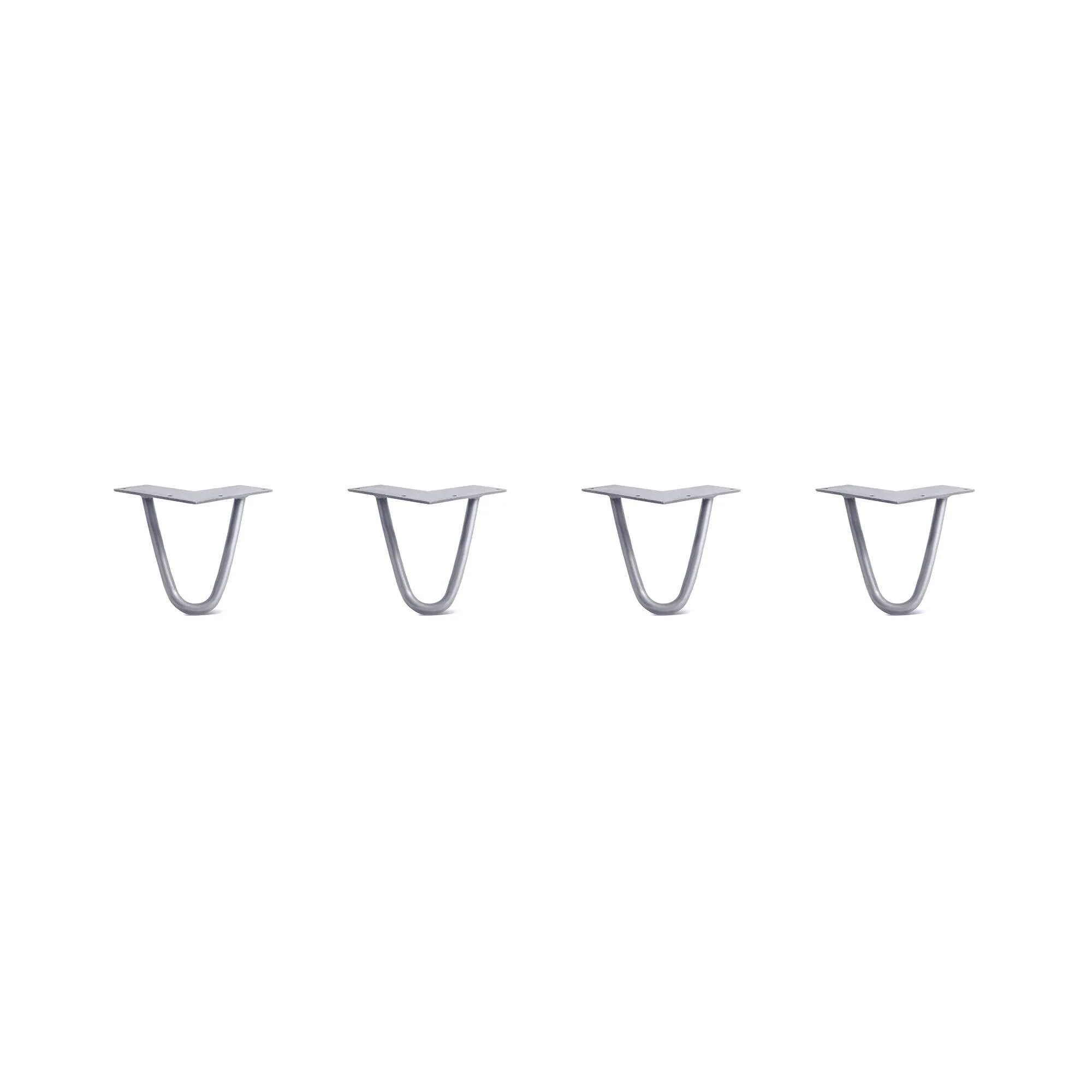 Hairpin Legs Set of 4, 2-Rod Design - Grey Powder Coated Finish