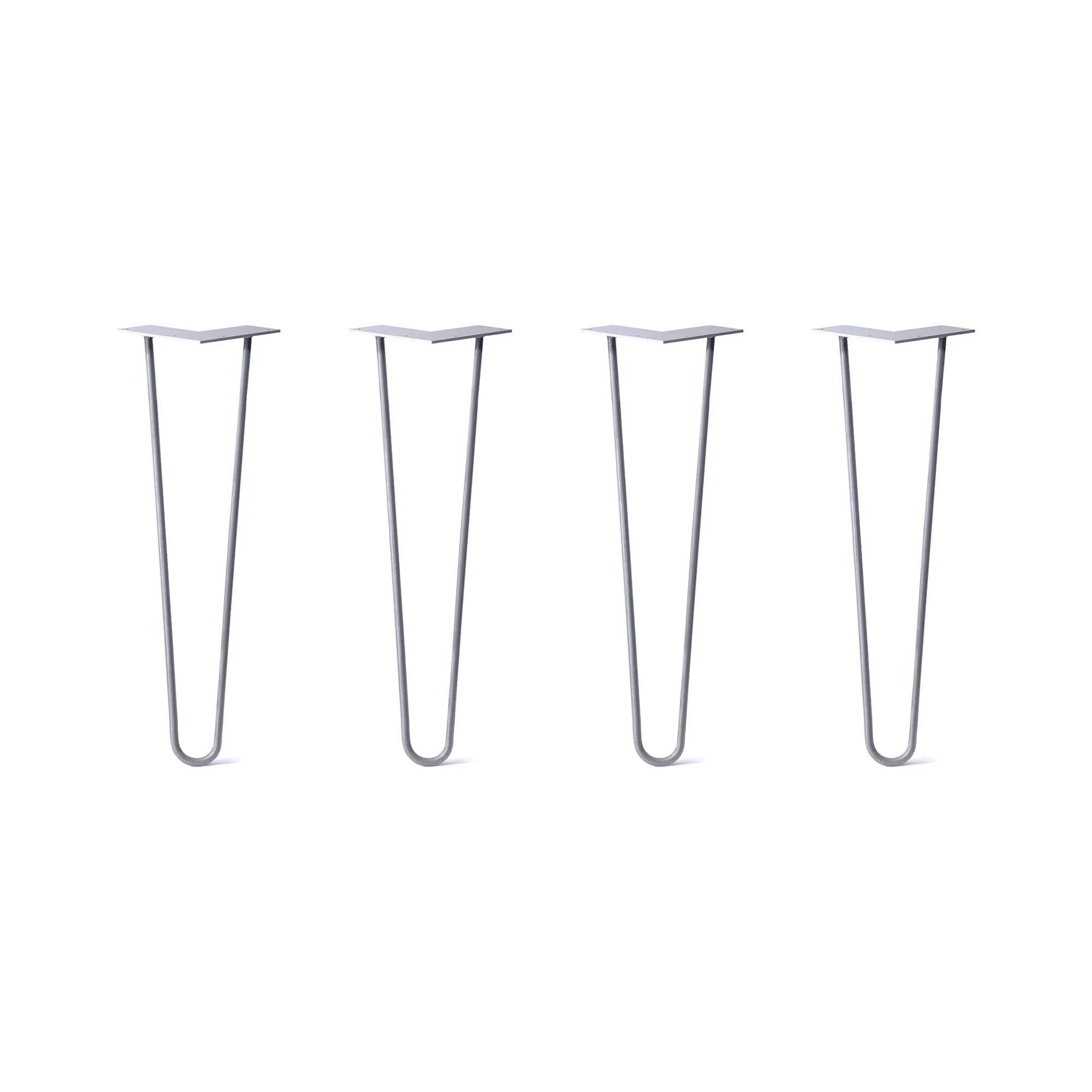 Hairpin Legs Set of 4, 2-Rod Design - Grey Powder Coated Finish