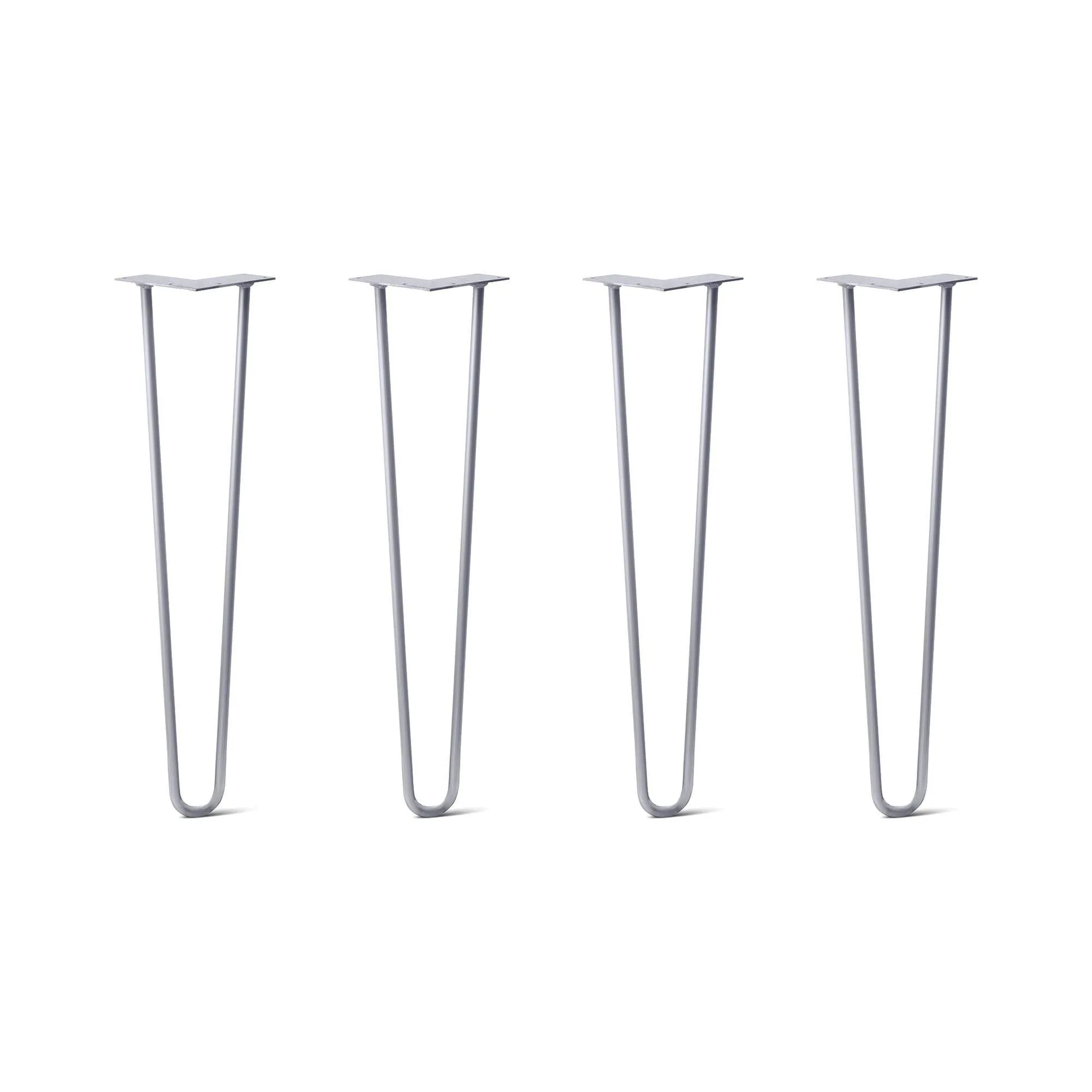 Hairpin Legs Set of 4, 2-Rod Design - Grey Powder Coated Finish