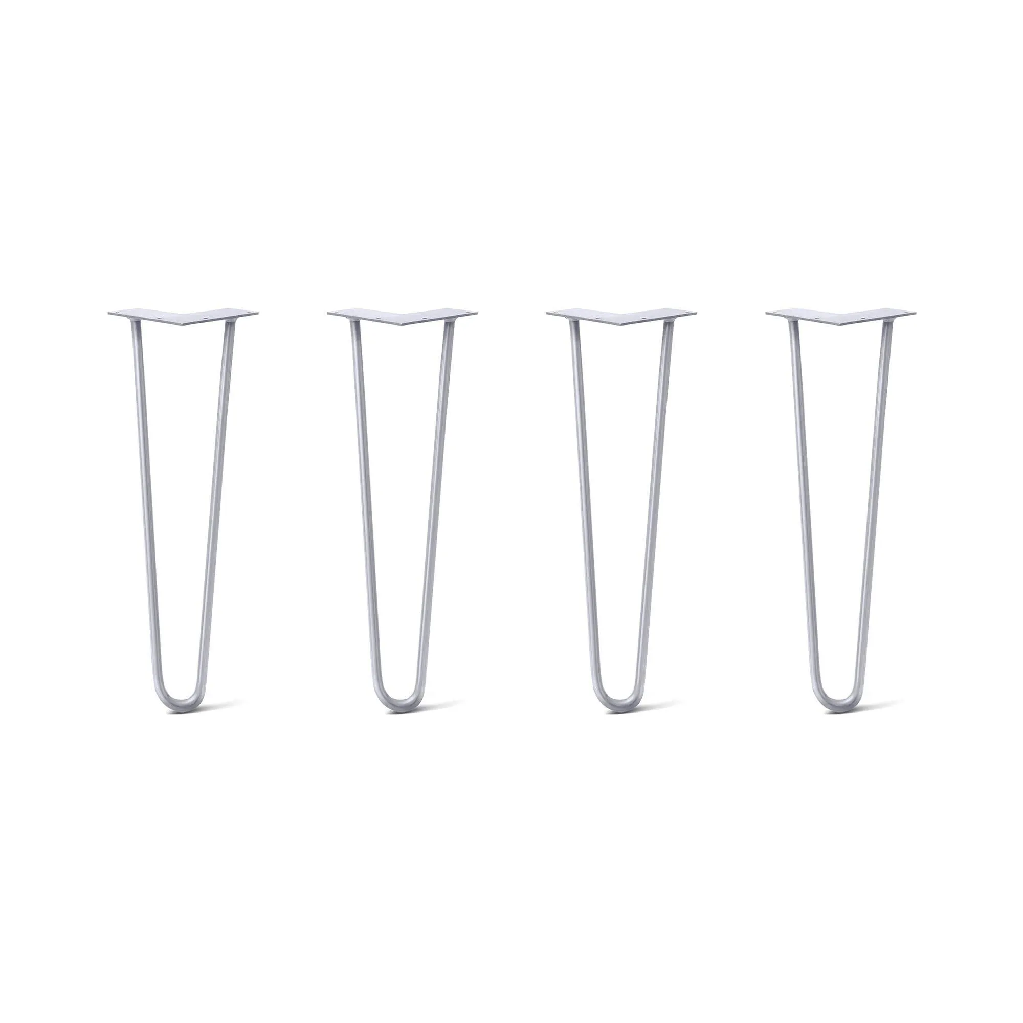 Hairpin Legs Set of 4, 2-Rod Design - Grey Powder Coated Finish