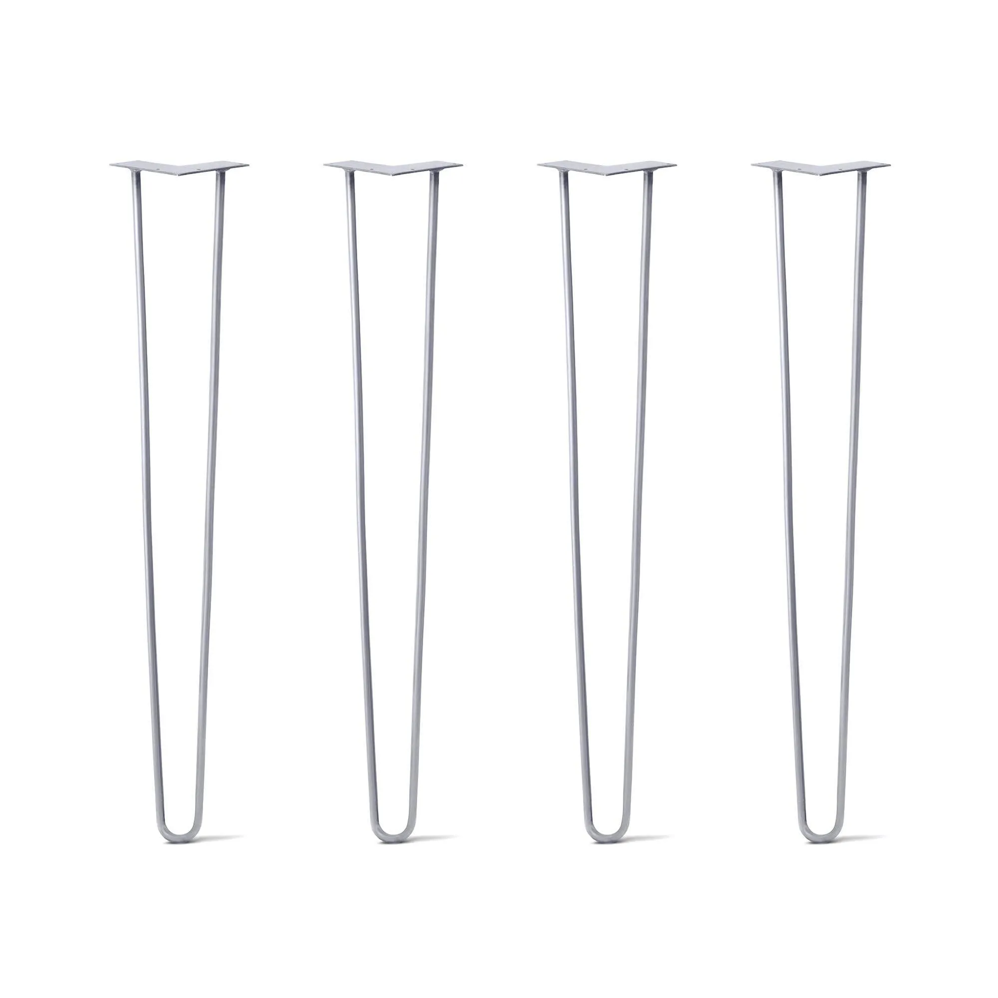 Hairpin Legs Set of 4, 2-Rod Design - Grey Powder Coated Finish
