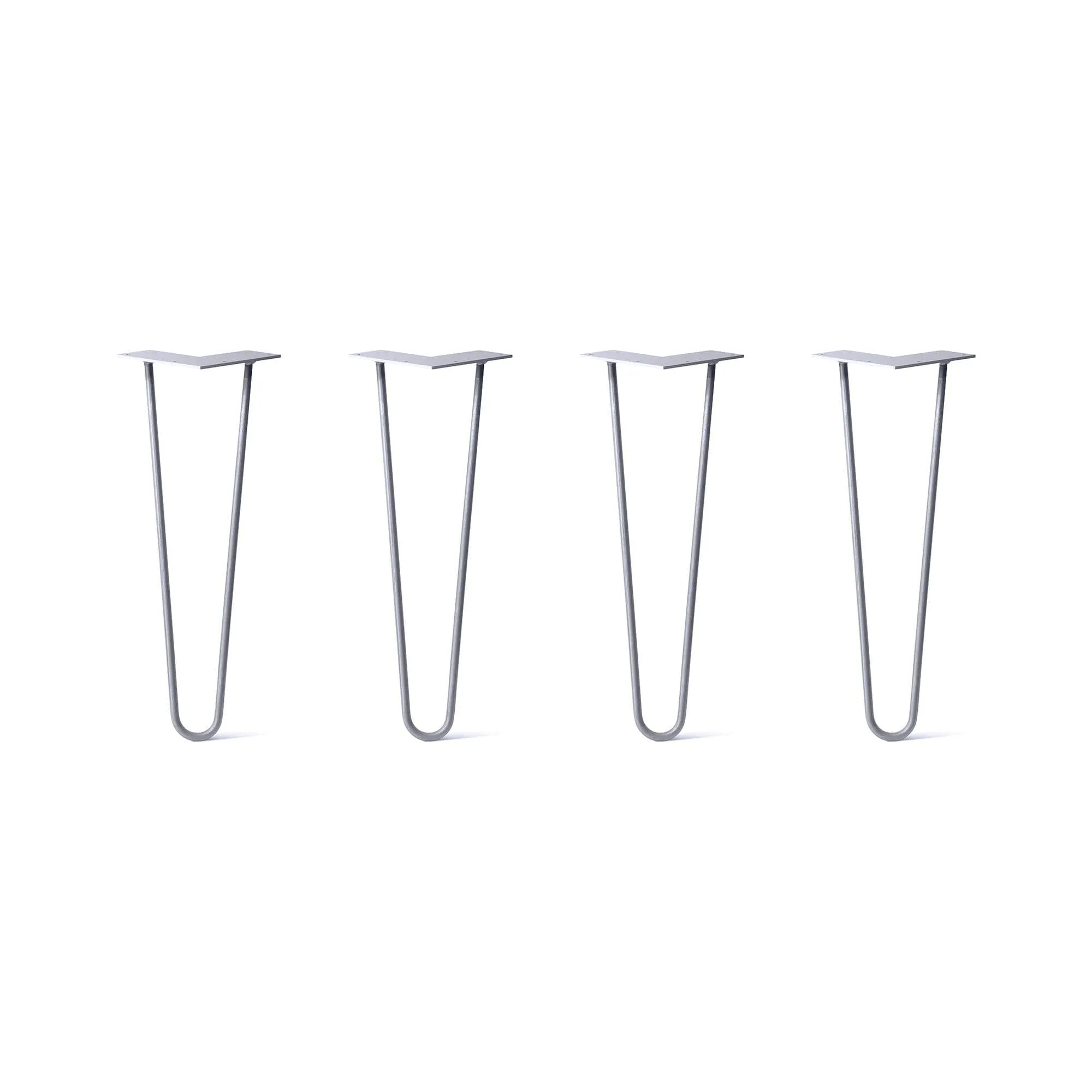 Hairpin Legs Set of 4, 2-Rod Design - Grey Powder Coated Finish