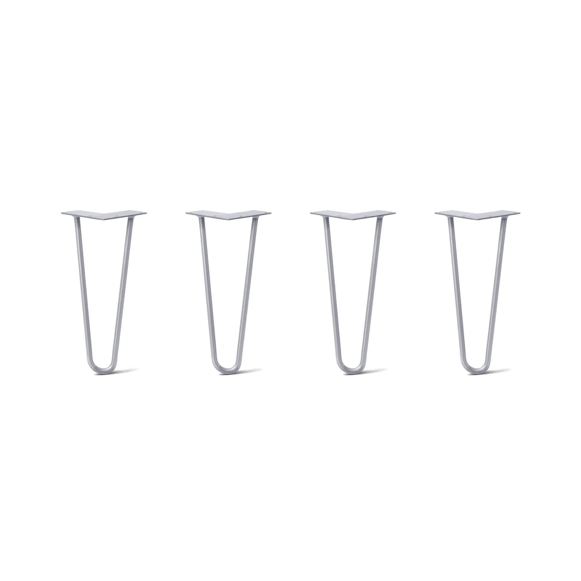 Hairpin Legs Set of 4, 2-Rod Design - Grey Powder Coated Finish