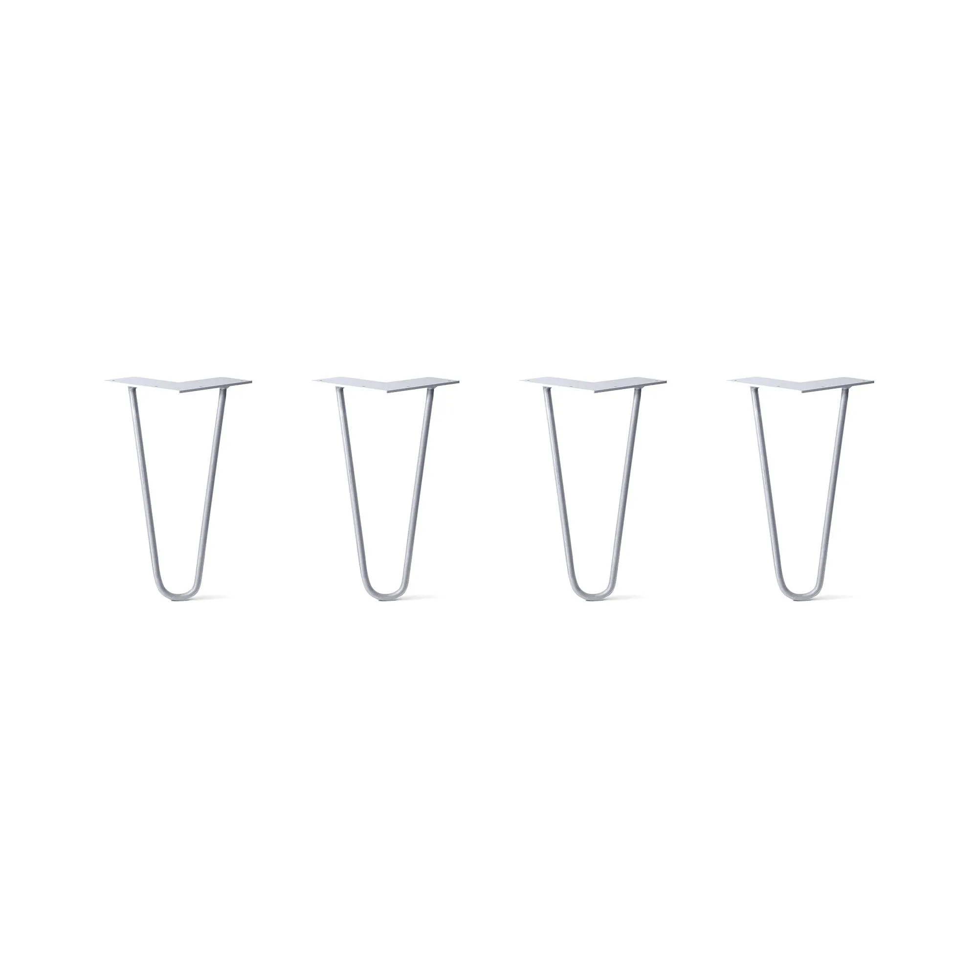 Hairpin Legs Set of 4, 2-Rod Design - Grey Powder Coated Finish