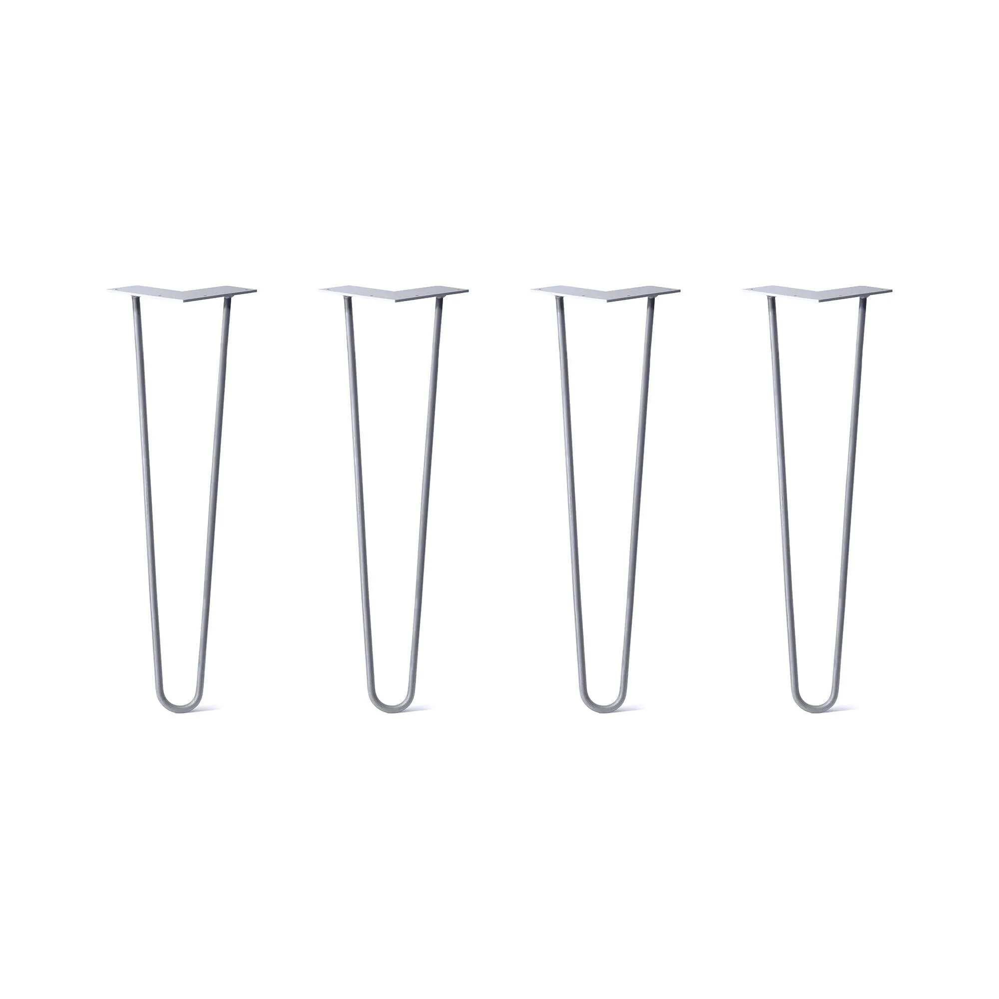Hairpin Legs Set of 4, 2-Rod Design - Grey Powder Coated Finish