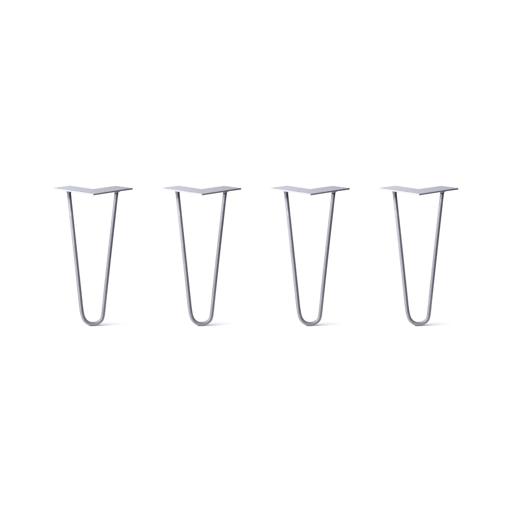 Hairpin Legs Set of 4, 2-Rod Design - Grey Powder Coated Finish