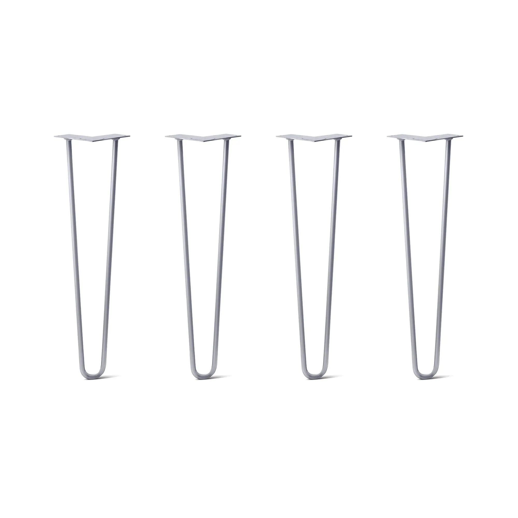 Hairpin Legs Set of 4, 2-Rod Design - Grey Powder Coated Finish