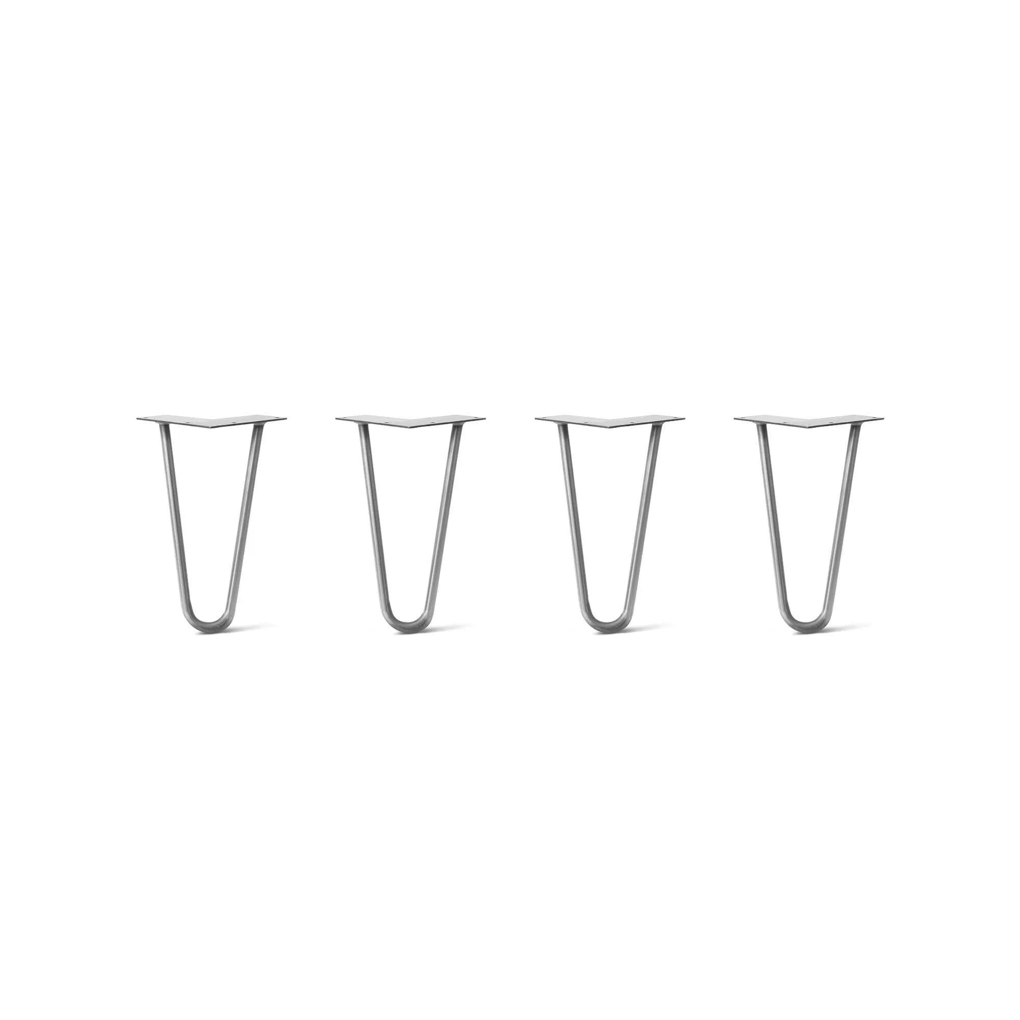 Hairpin Legs Set of 4, 2-Rod Design - Raw Steel