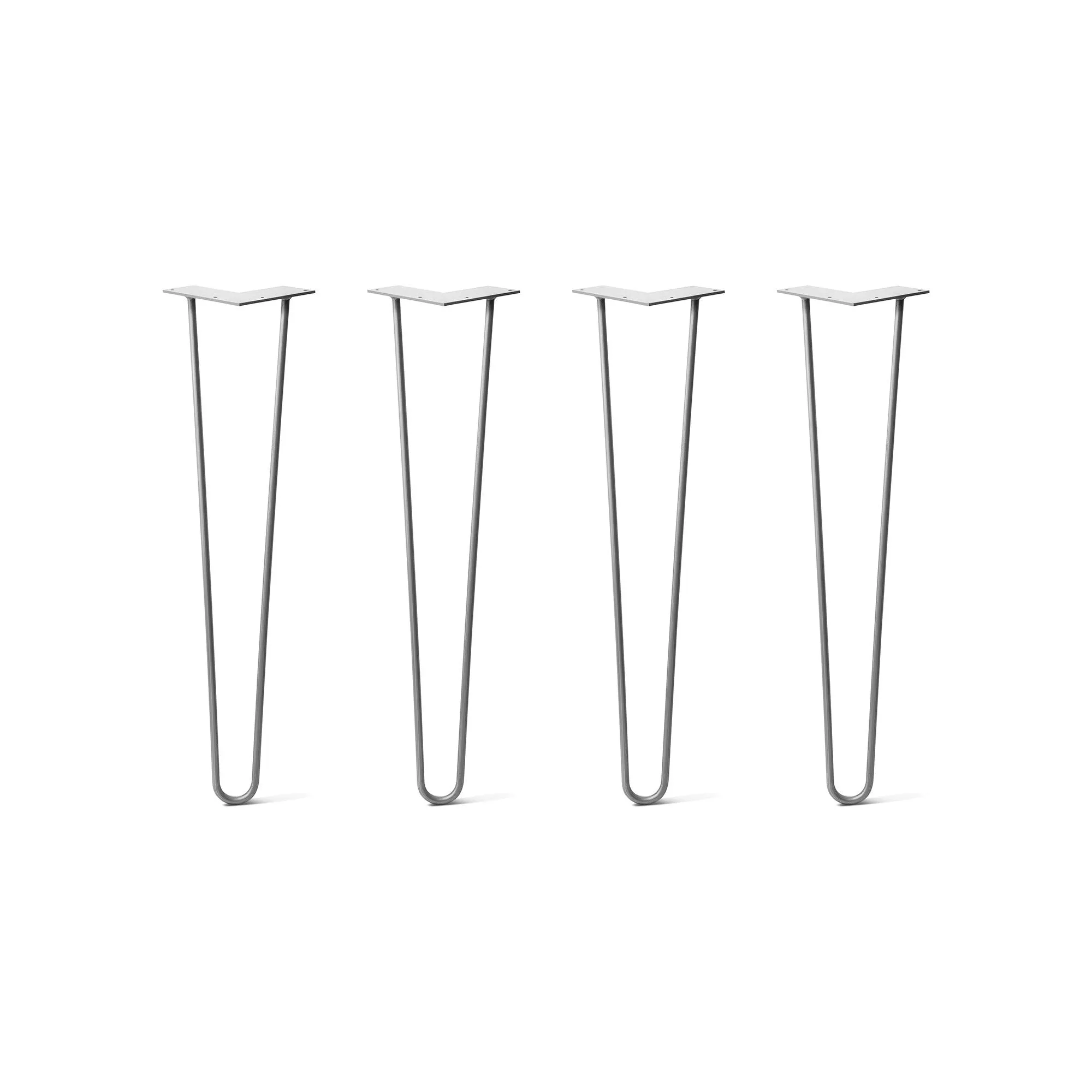 Hairpin Legs Set of 4, 2-Rod Design - Raw Steel