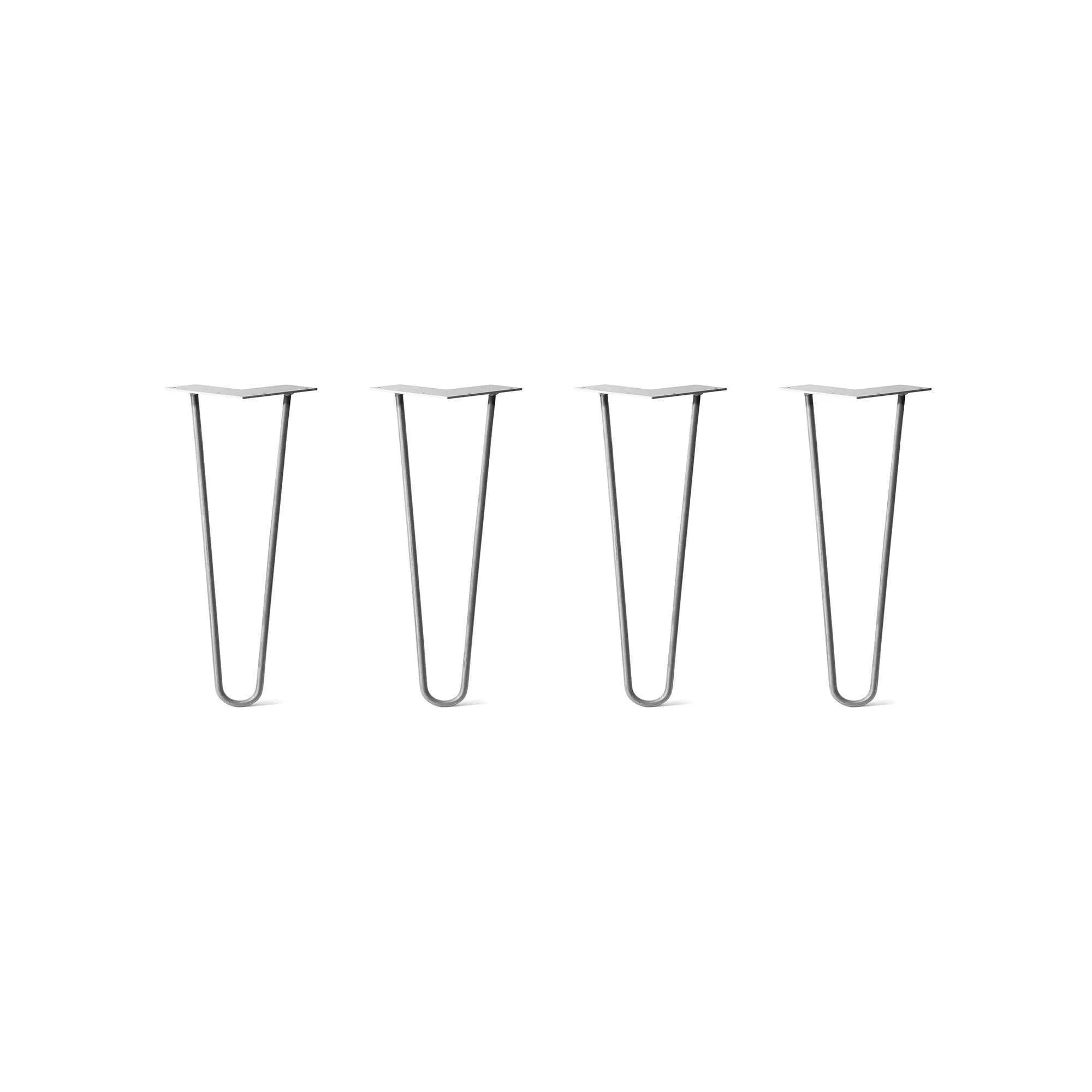 Hairpin Legs Set of 4, 2-Rod Design - Raw Steel