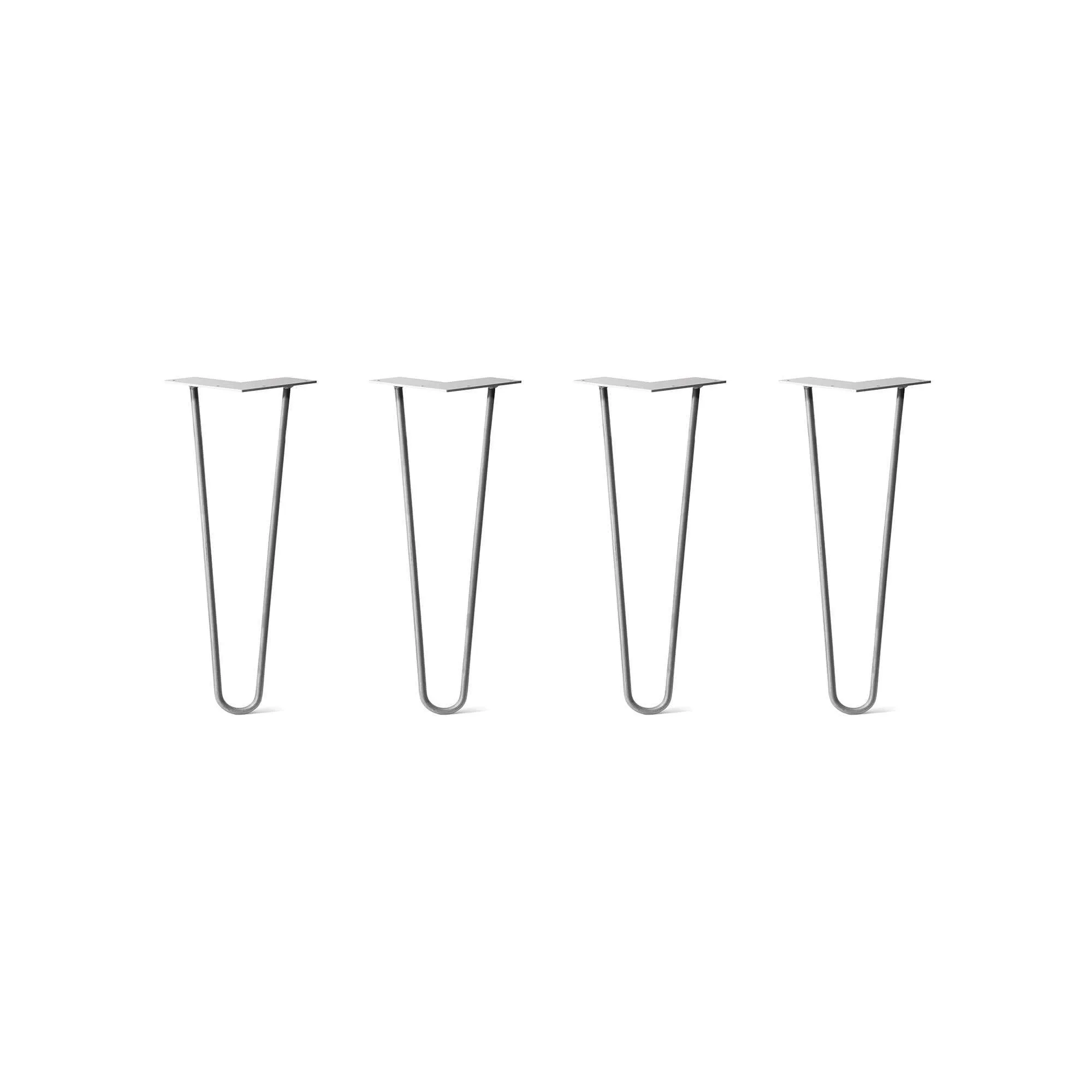 Hairpin Legs Set of 4, 2-Rod Design - Raw Steel