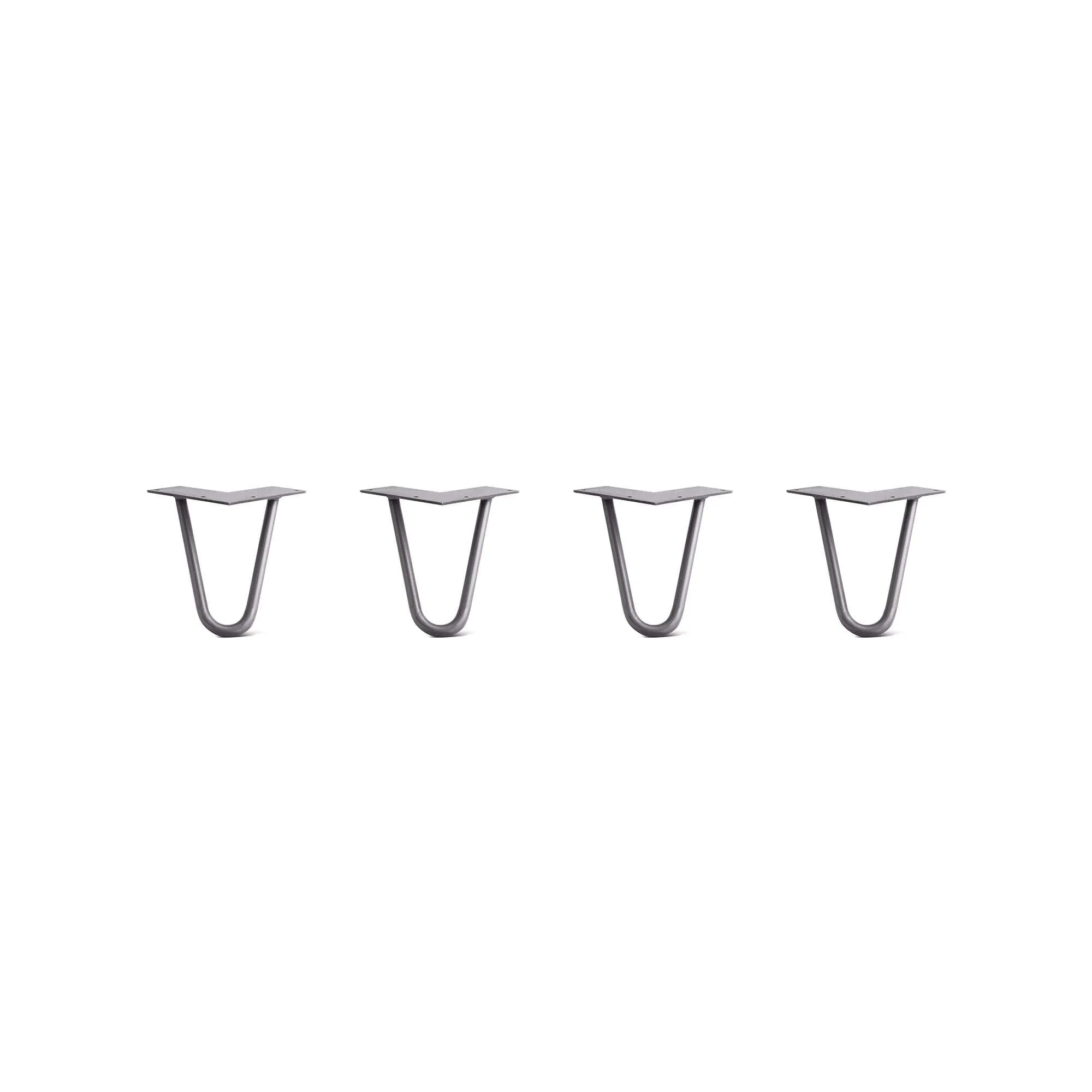 Hairpin Legs Set of 4, 2-Rod Design - Raw Steel