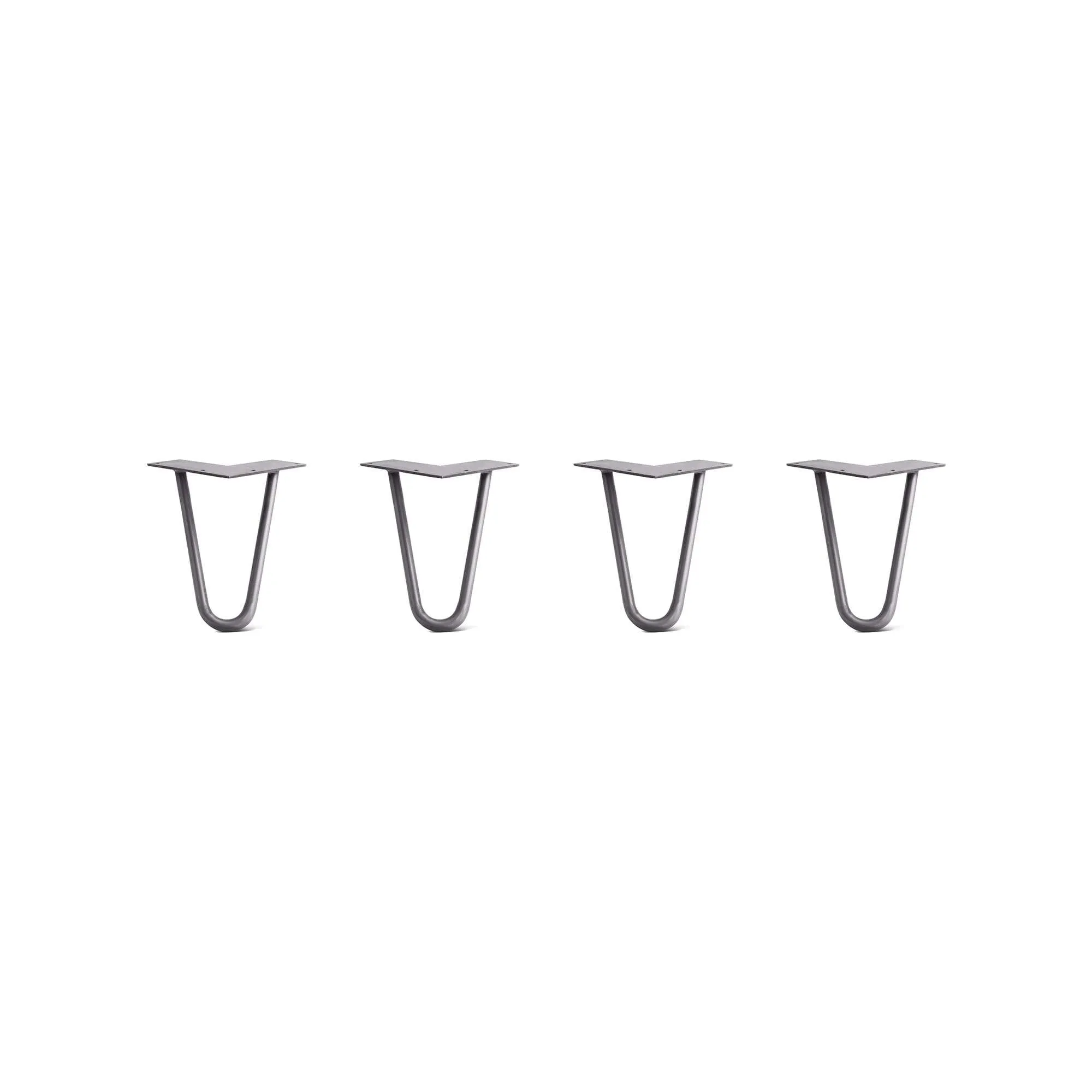 Hairpin Legs Set of 4, 2-Rod Design - Raw Steel