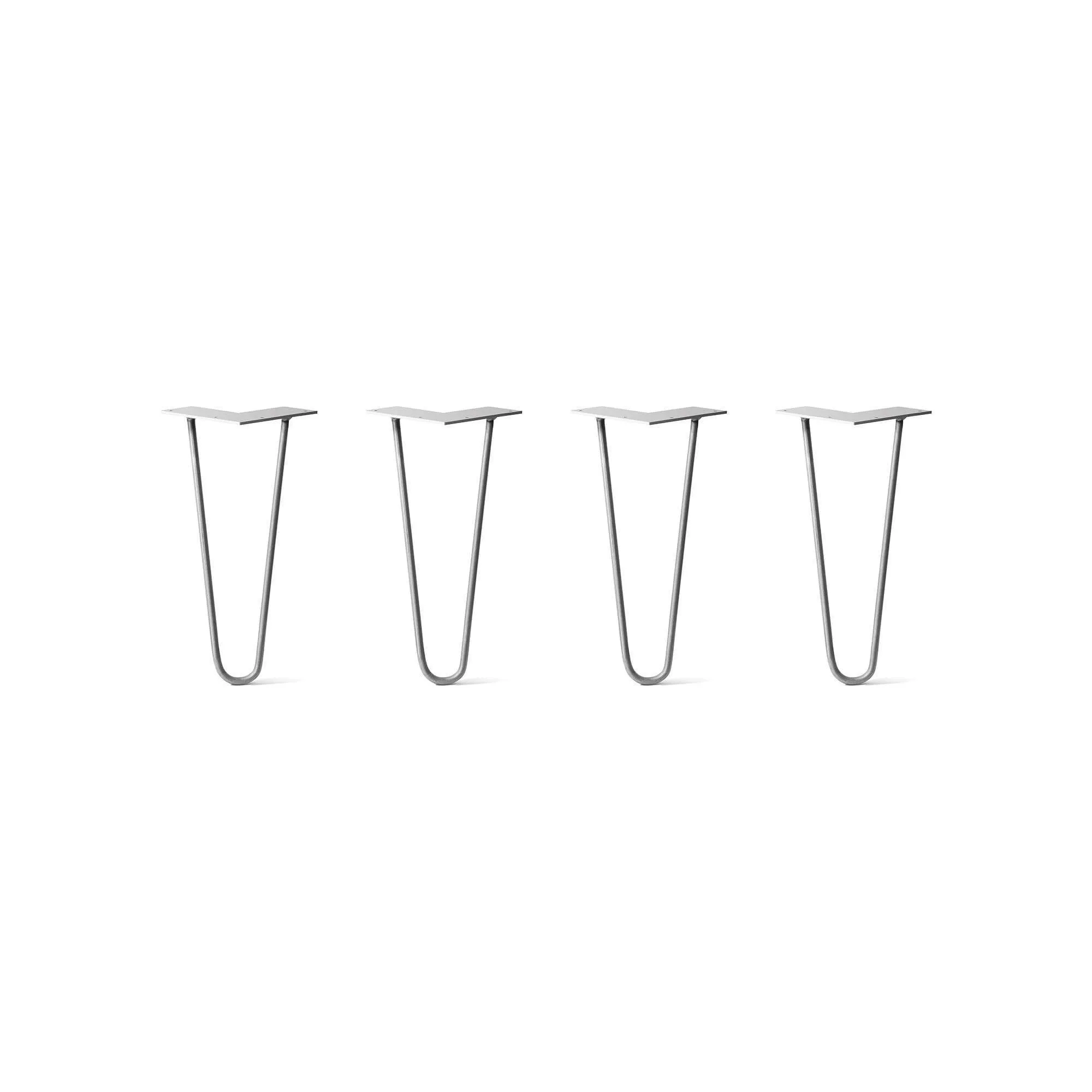 Hairpin Legs Set of 4, 2-Rod Design - Raw Steel