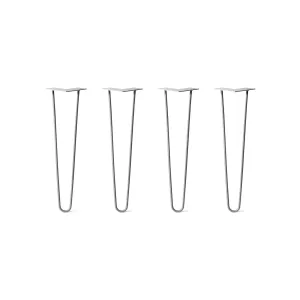 Hairpin Legs Set of 4, 2-Rod Design - Raw Steel