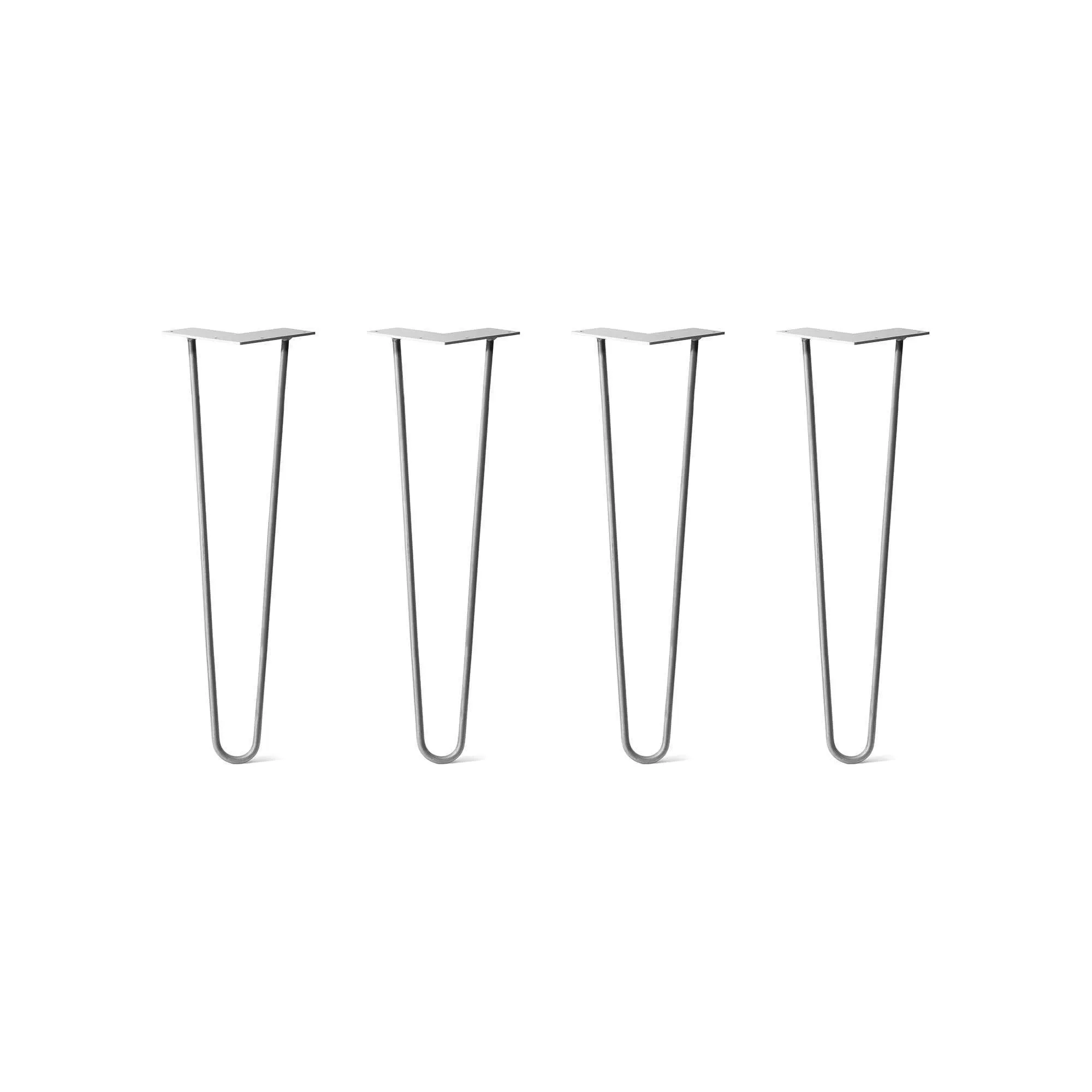 Hairpin Legs Set of 4, 2-Rod Design - Raw Steel
