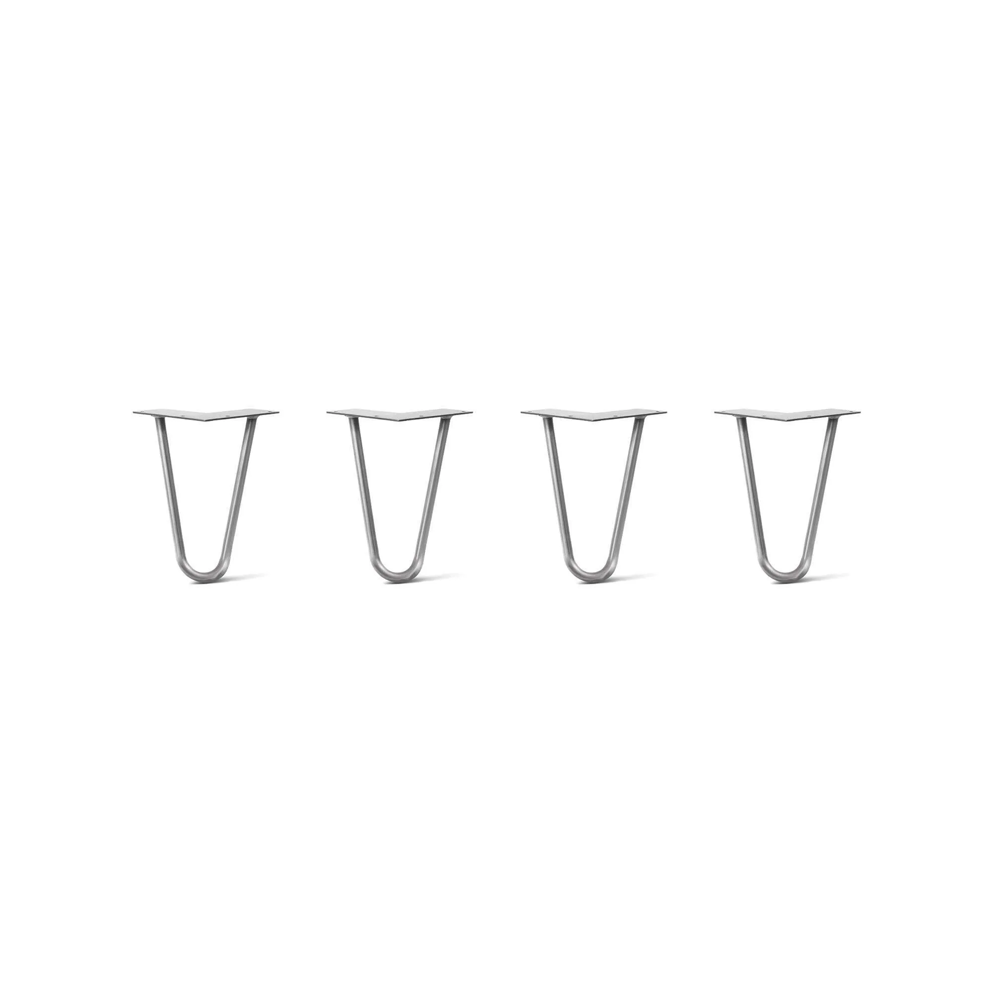 Hairpin Legs Set of 4, 2-Rod Design - Raw Steel