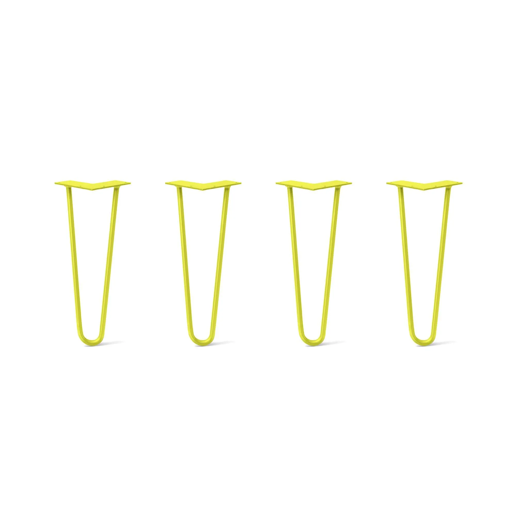 Hairpin Legs Set of 4, 2-Rod Design - Yellow Powder Coated Finish